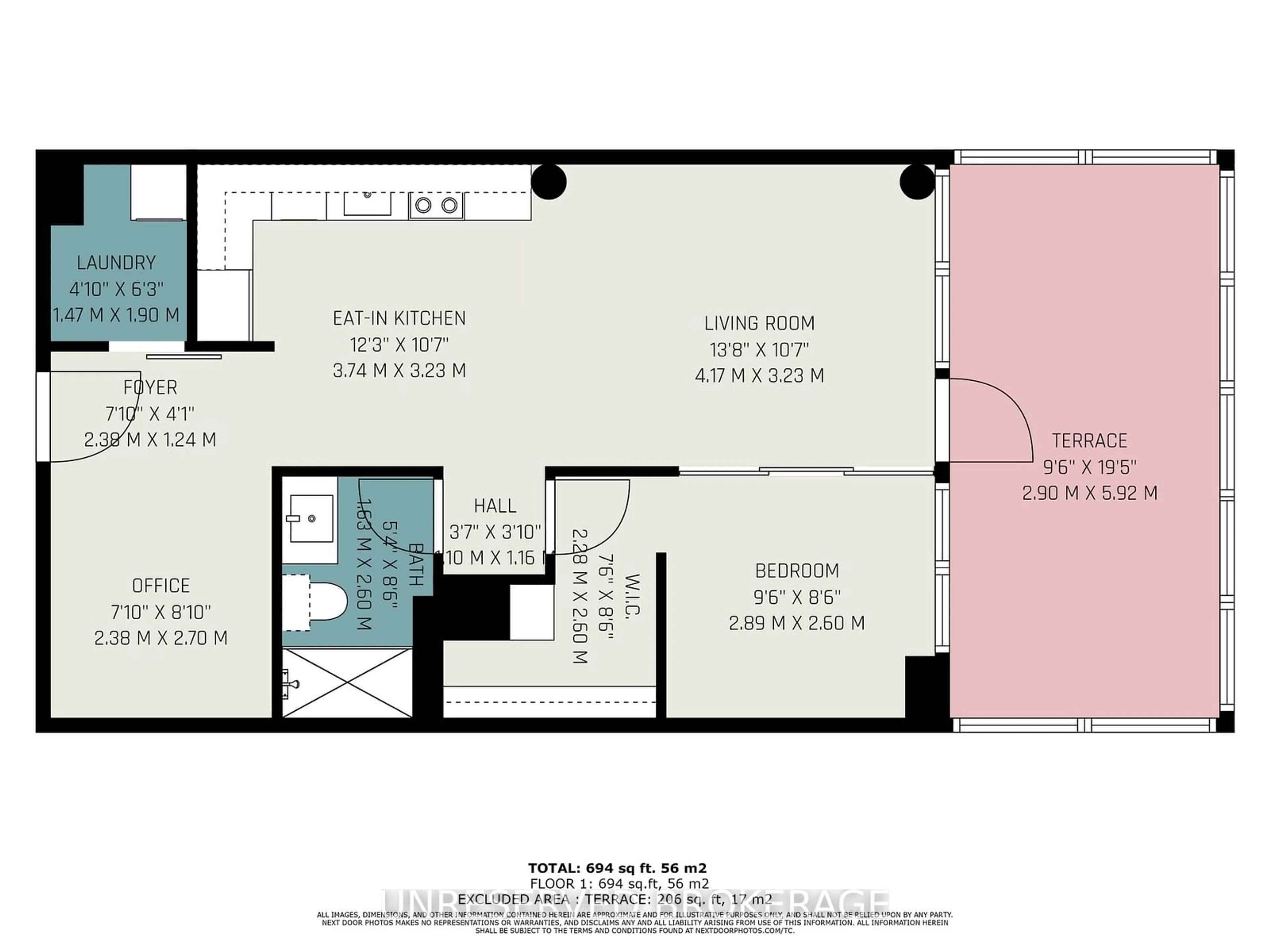 Floor plan for 360 McLeod St #207, Ottawa Centre Ontario K2P 1A9