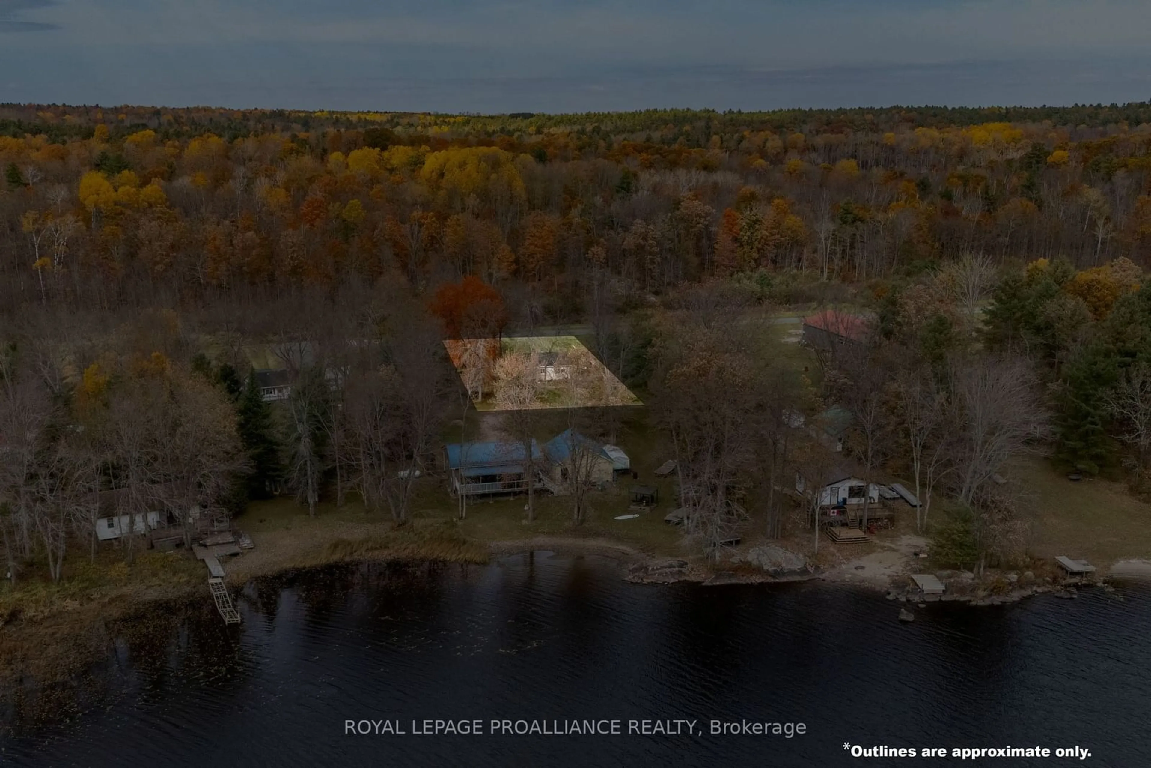 A pic from outside/outdoor area/front of a property/back of a property/a pic from drone, water/lake/river/ocean view for 1019 Turner Way, Central Frontenac Ontario K0H 1B0