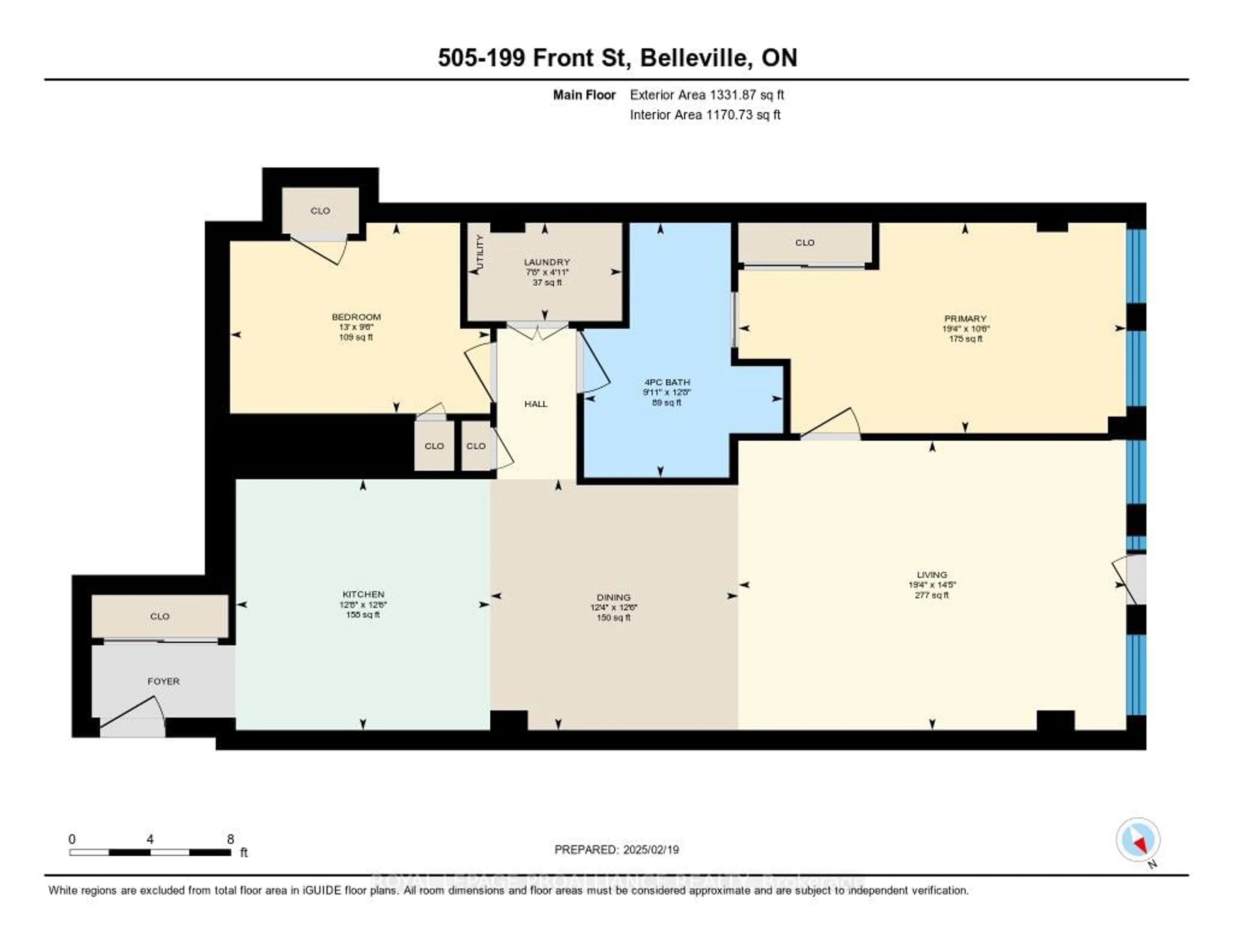 Floor plan for 199 Front St #505, Belleville Ontario K8N 5H5