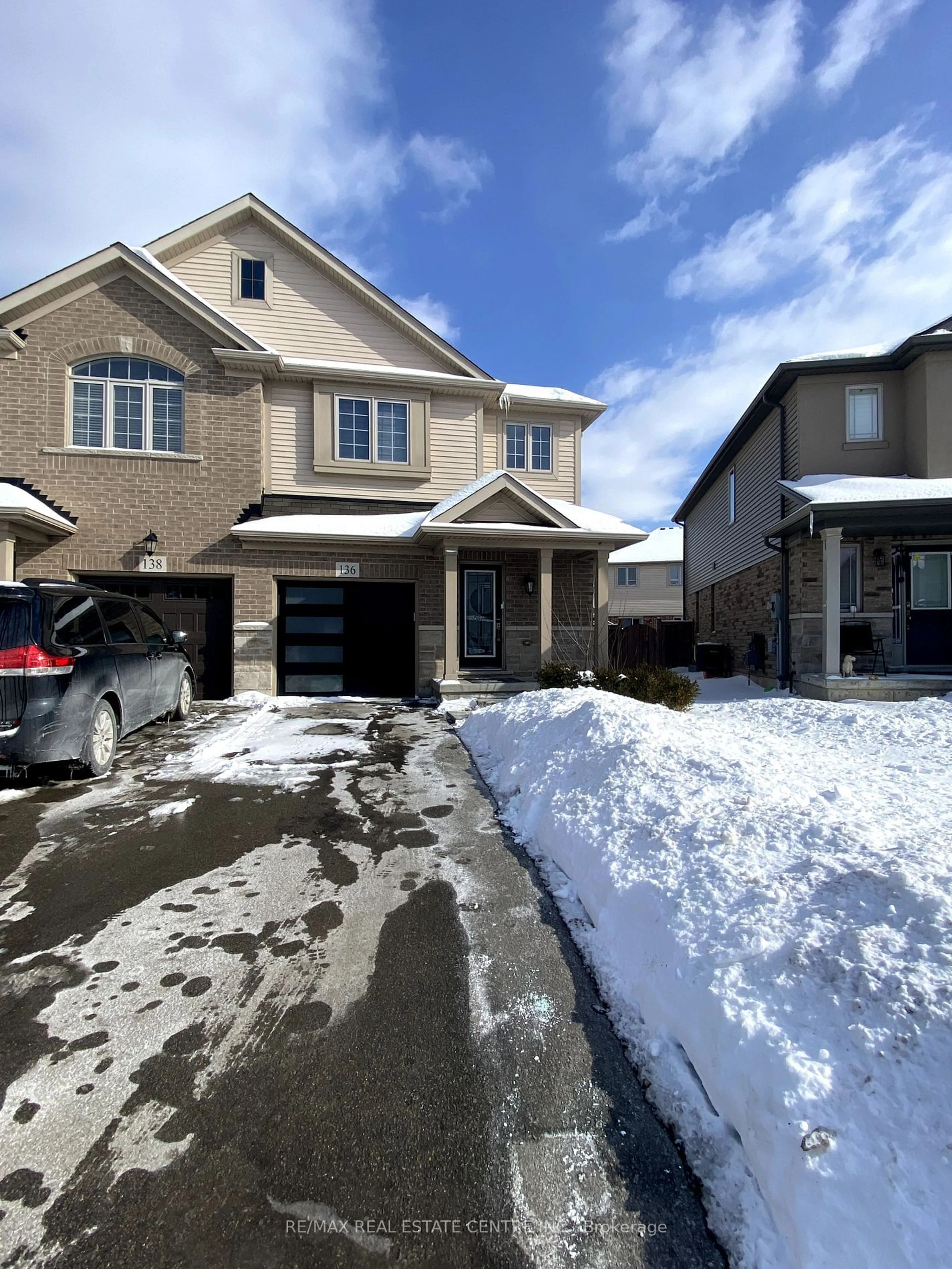 Home with brick exterior material, street for 136 Westbank Tr, Hamilton Ontario L8J 1R6