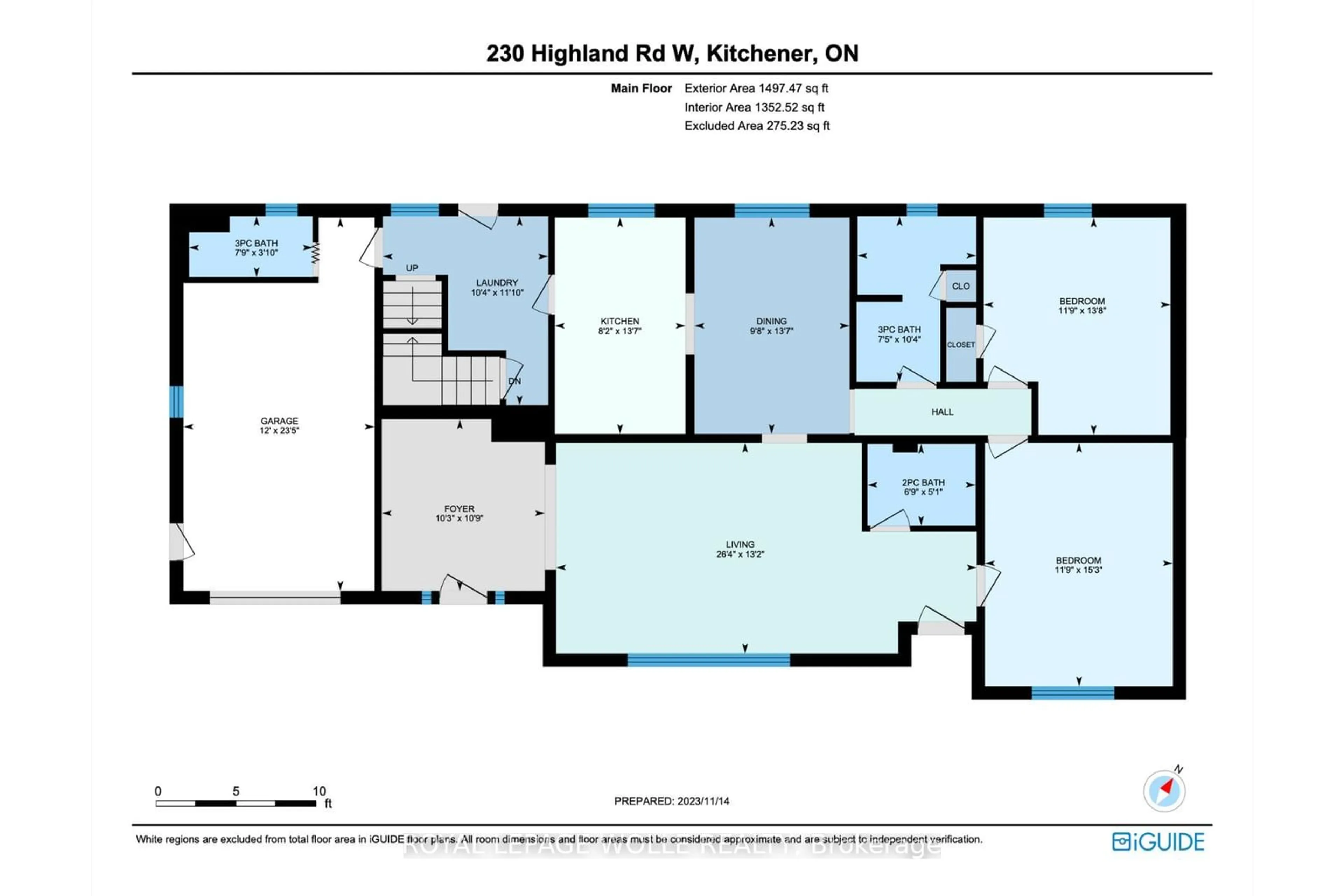 Floor plan for 230 Highland Rd, Kitchener Ontario N2M 3C2