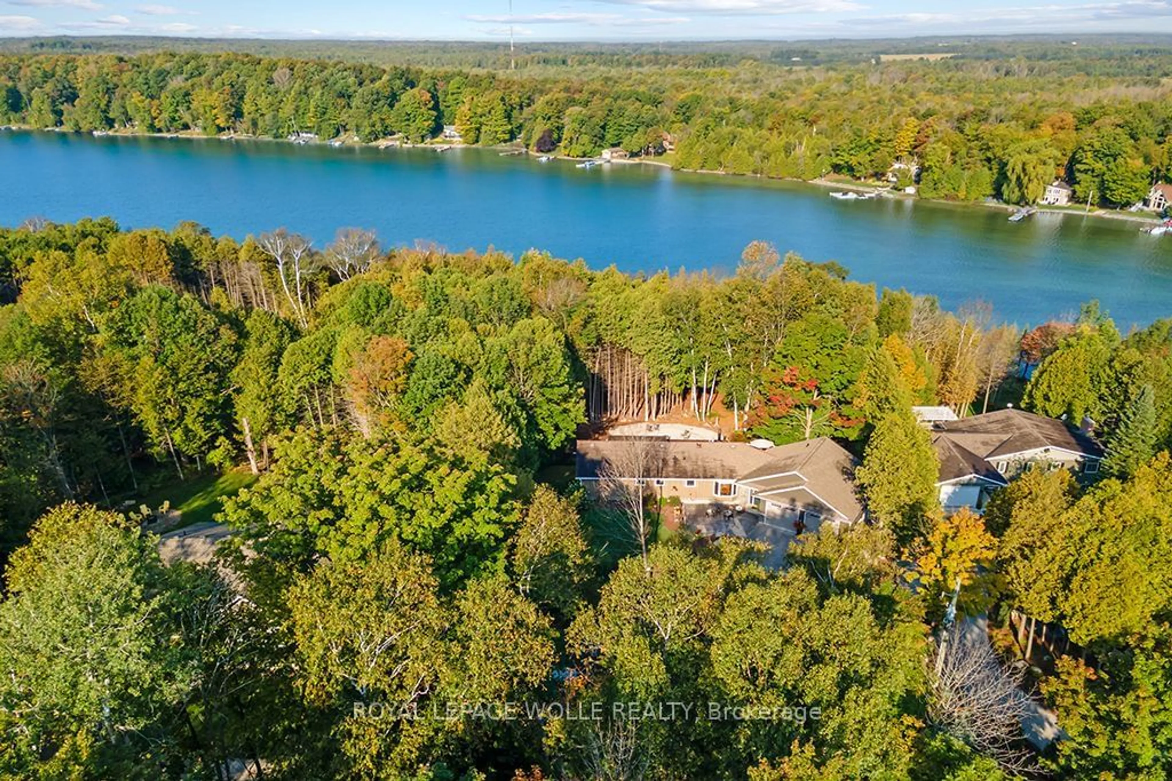 A pic from outside/outdoor area/front of a property/back of a property/a pic from drone, water/lake/river/ocean view for 105 Golden Pond Dr, South Bruce Peninsula Ontario N0H 2T0