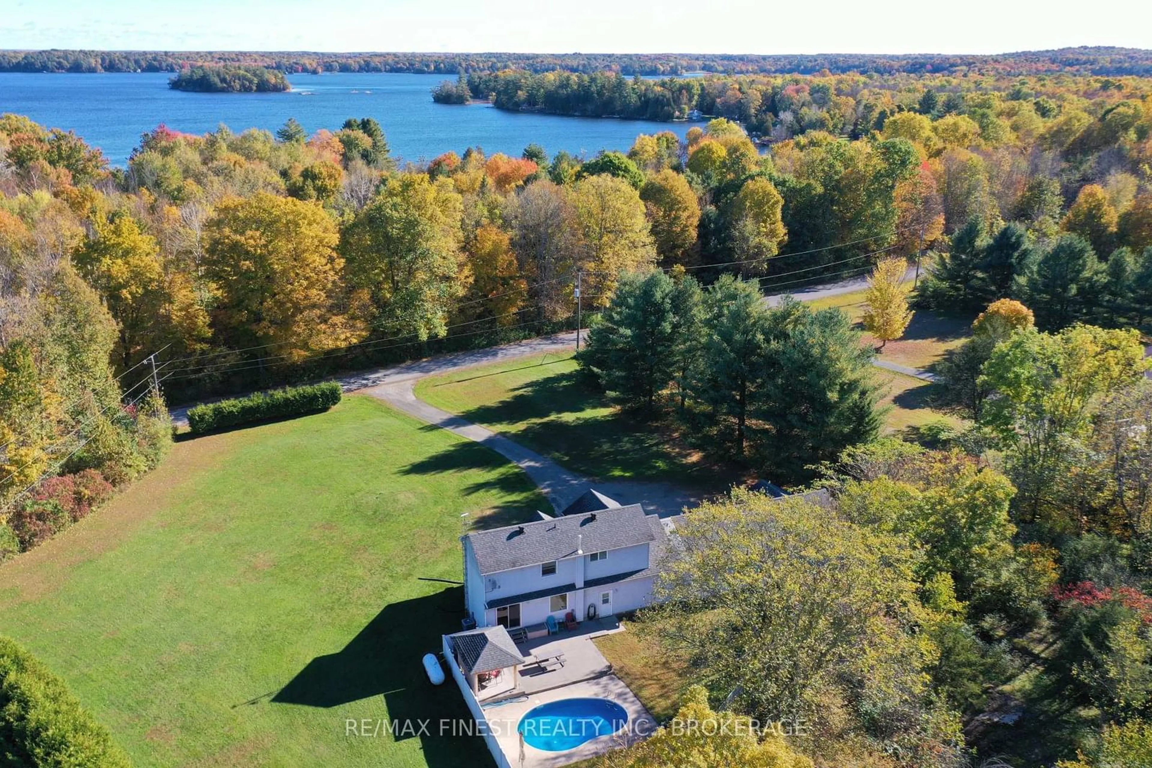 A pic from outside/outdoor area/front of a property/back of a property/a pic from drone, water/lake/river/ocean view for 734 Short Point Rd, Rideau Lakes Ontario K0E 1N0