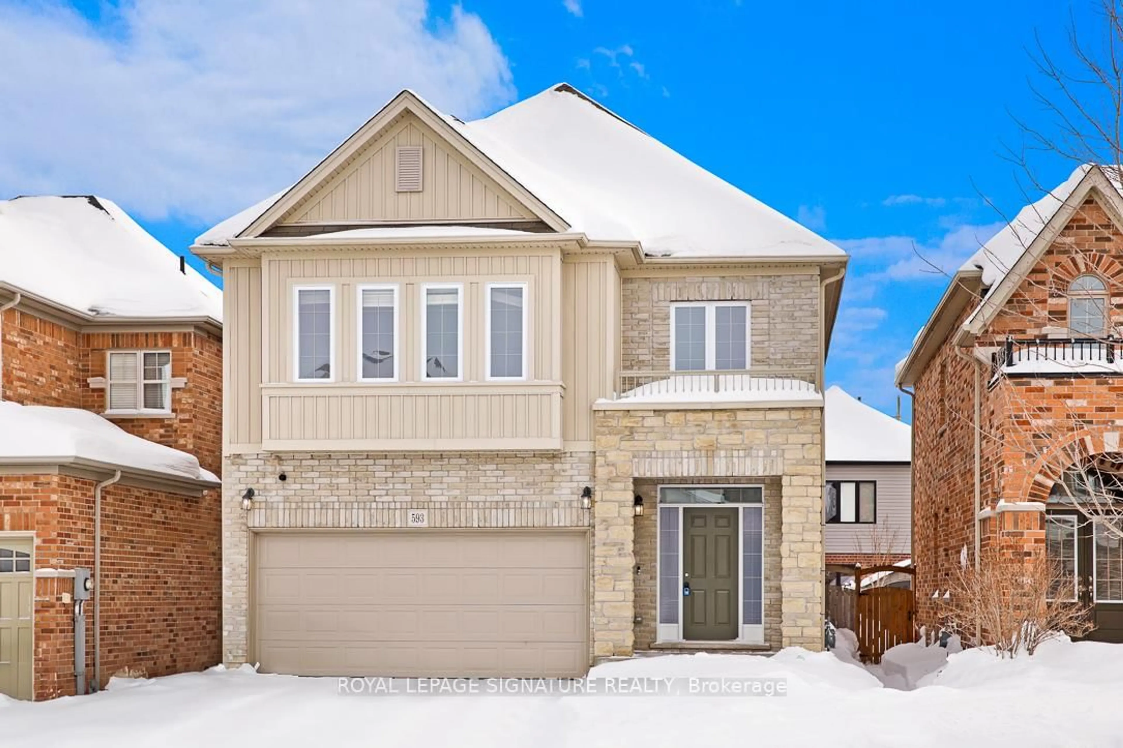 Home with brick exterior material, street for 593 Pinery Tr, Waterloo Ontario N2V 2Y3