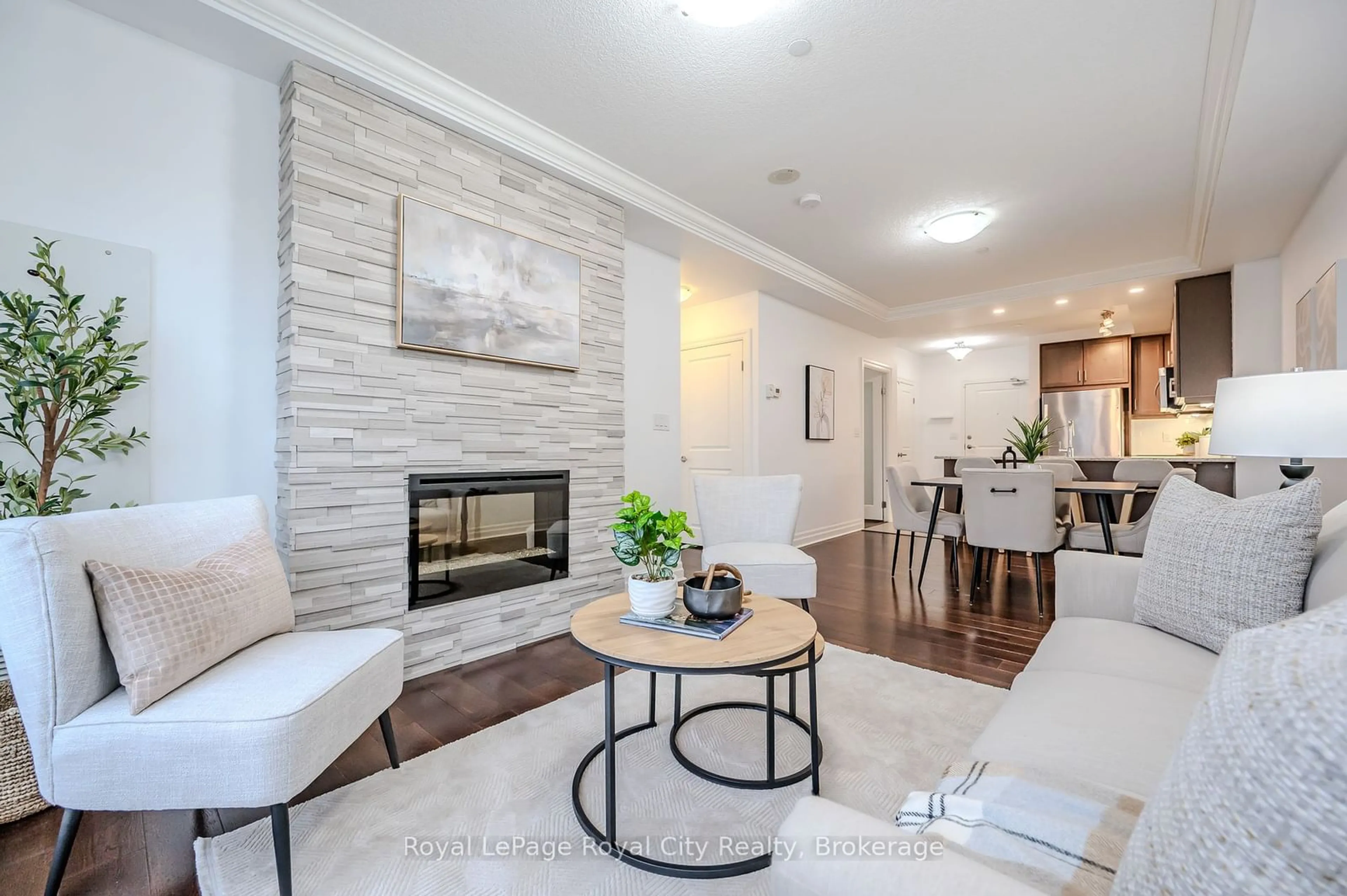 Living room with furniture, ceramic/tile floor for 150 Wellington St #507, Guelph Ontario N1H 3R2