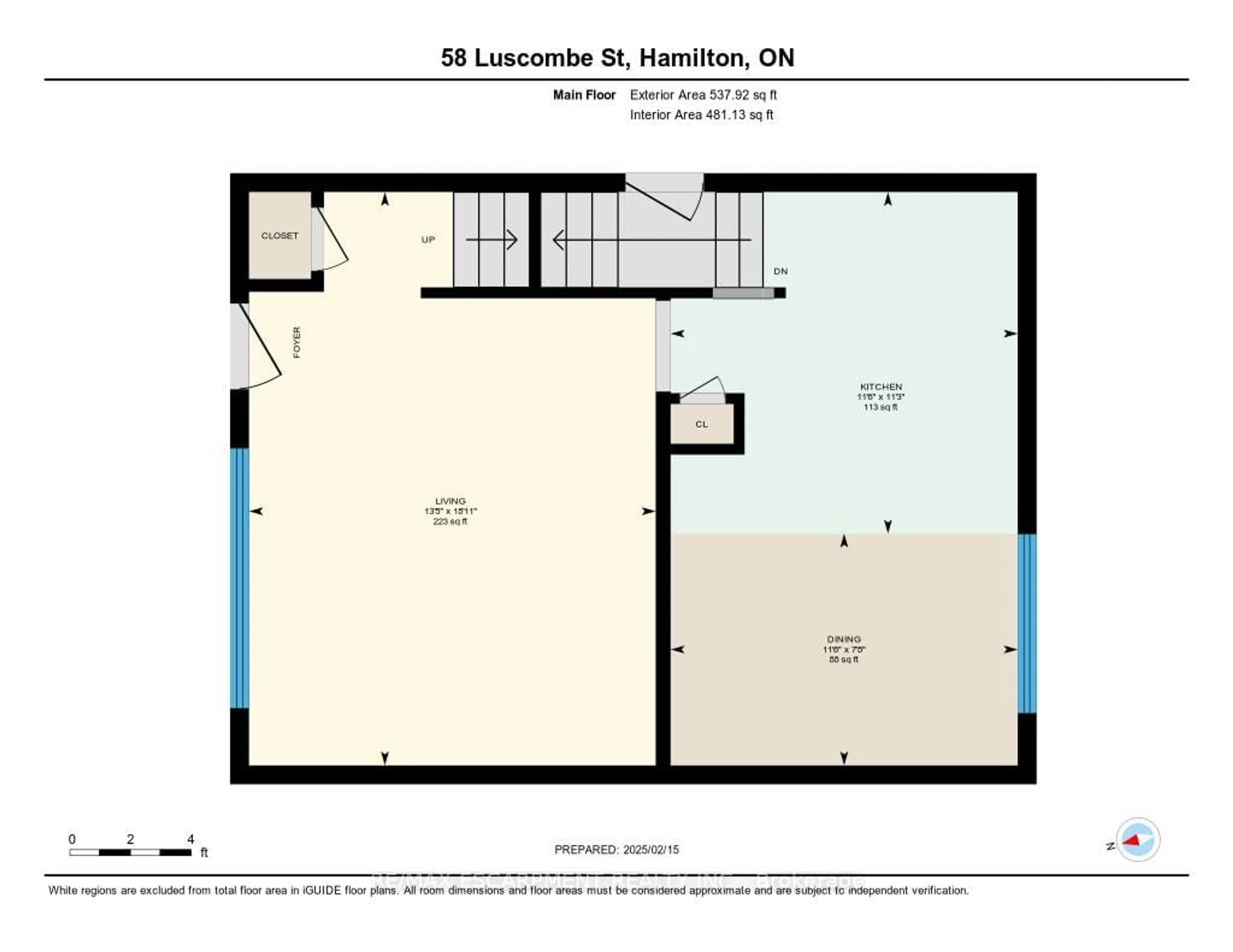 Floor plan for 58 Luscombe St, Hamilton Ontario L9A 2J8