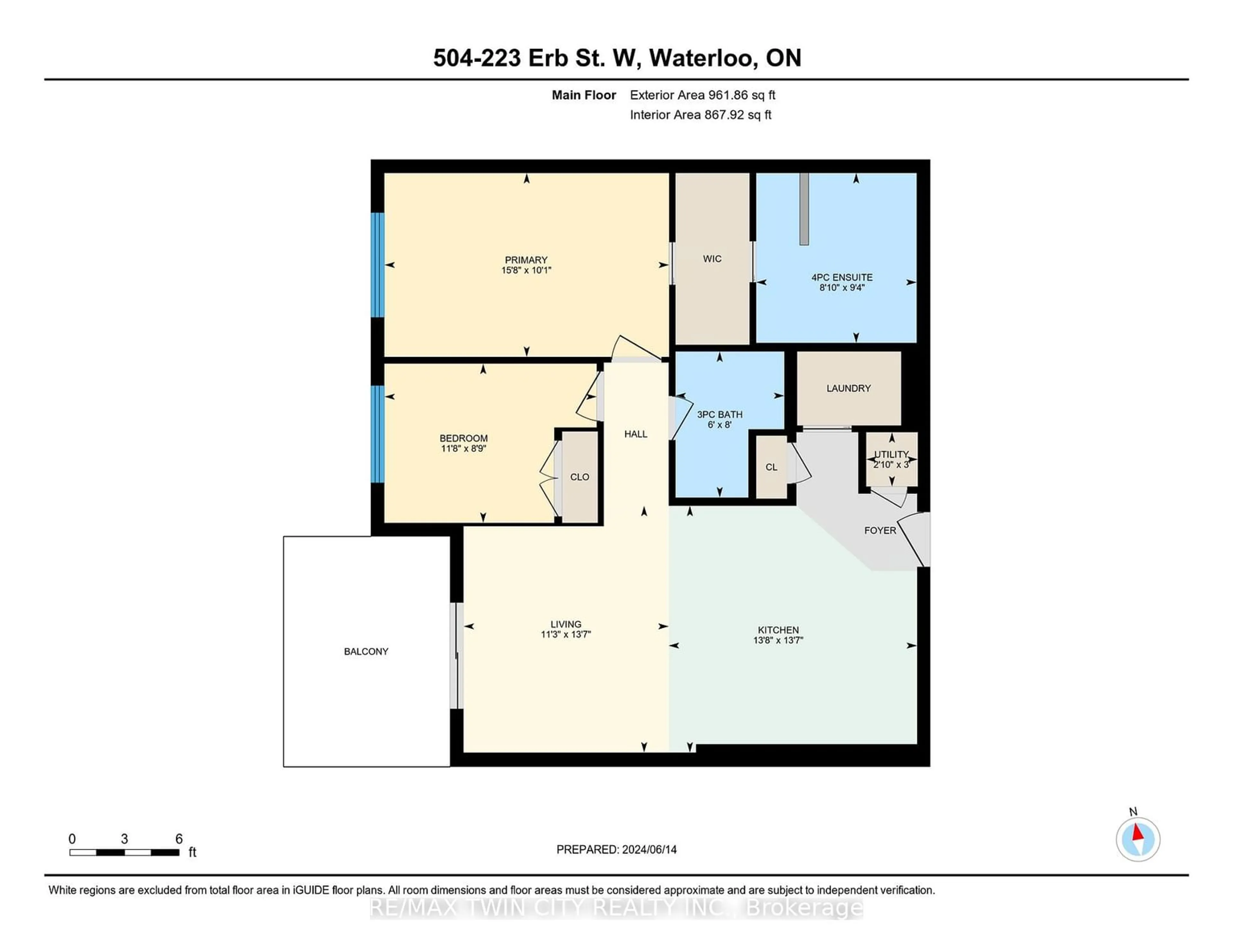 Floor plan for 223 Erb St #504, Waterloo Ontario N2L 0B3