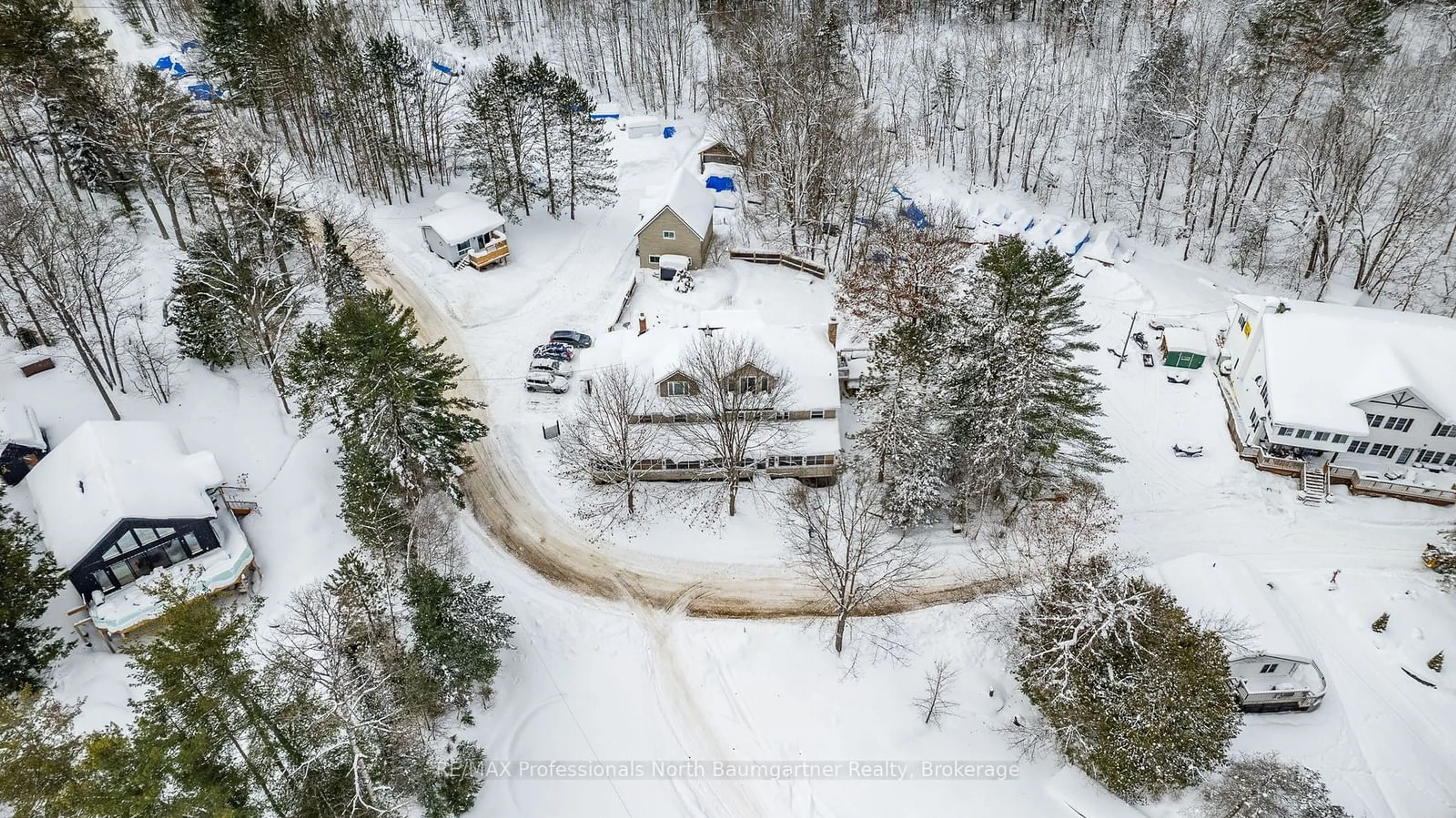 A pic from outside/outdoor area/front of a property/back of a property/a pic from drone, street for 2029 Little Hawk Lake Rd #Unit 4, Algonquin Highlands Ontario K0M 1S0