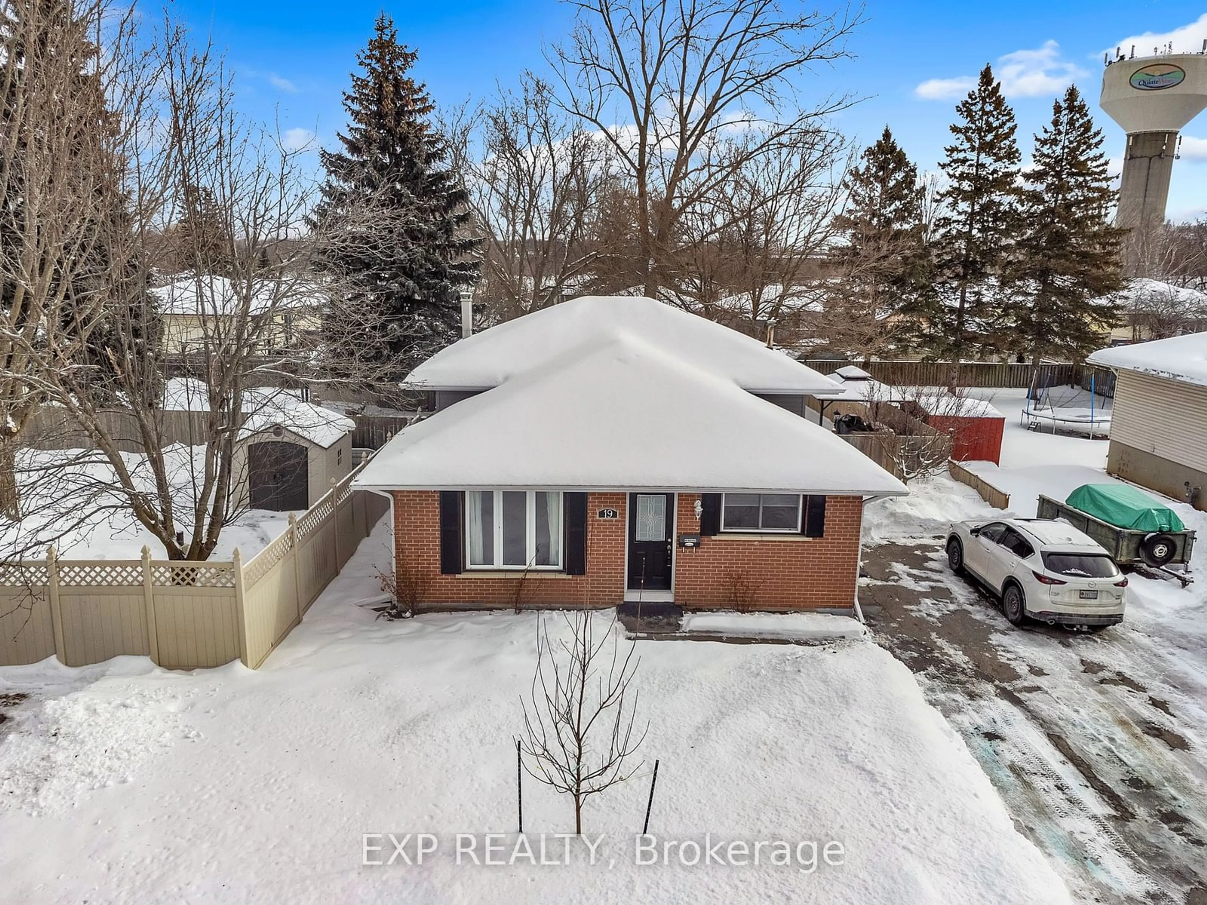 A pic from outside/outdoor area/front of a property/back of a property/a pic from drone, street for 19 Cory Cres, Quinte West Ontario K8V 5W7