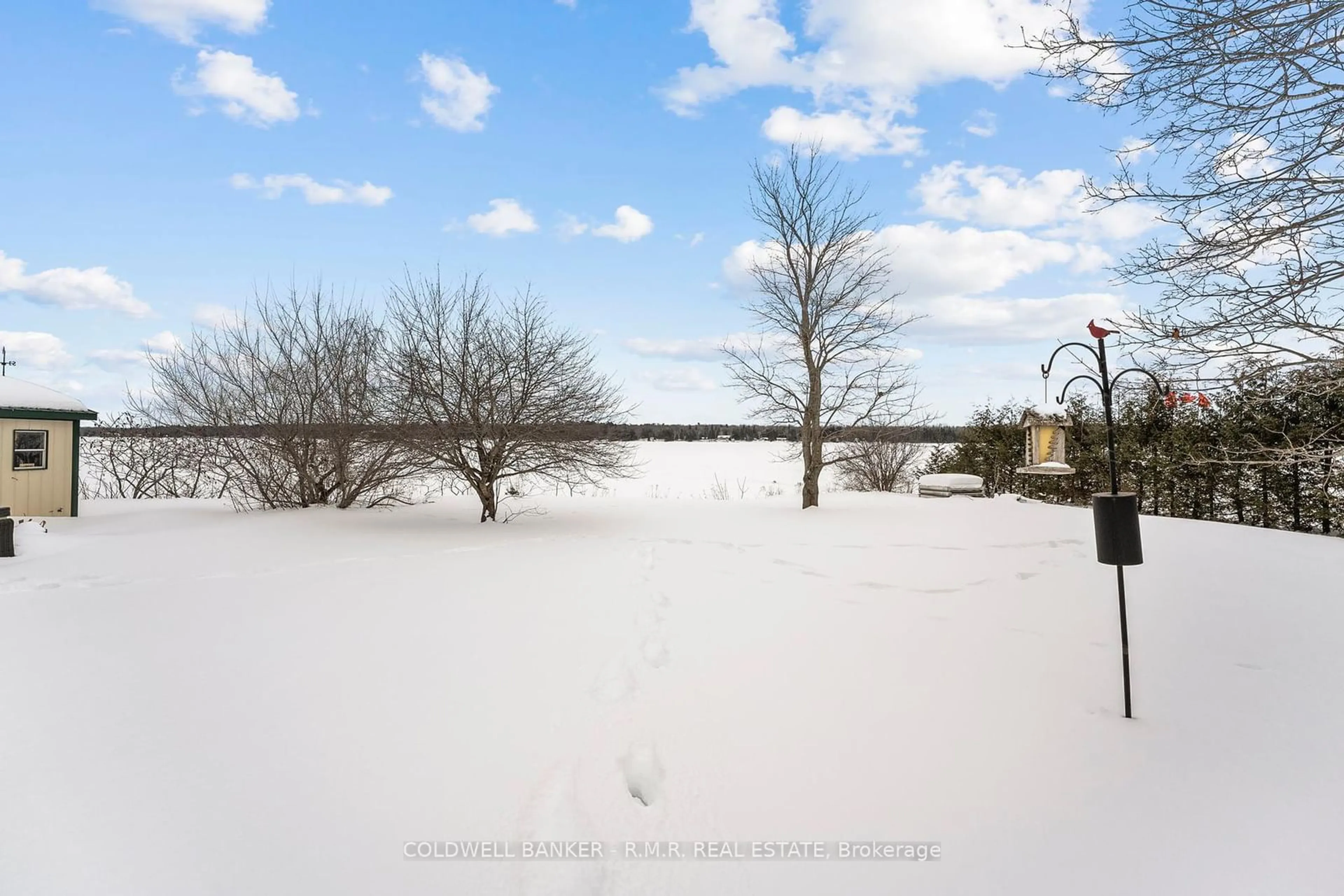 A pic from outside/outdoor area/front of a property/back of a property/a pic from drone, water/lake/river/ocean view for 84 Pinewood Blvd, Kawartha Lakes Ontario K0M 2T0