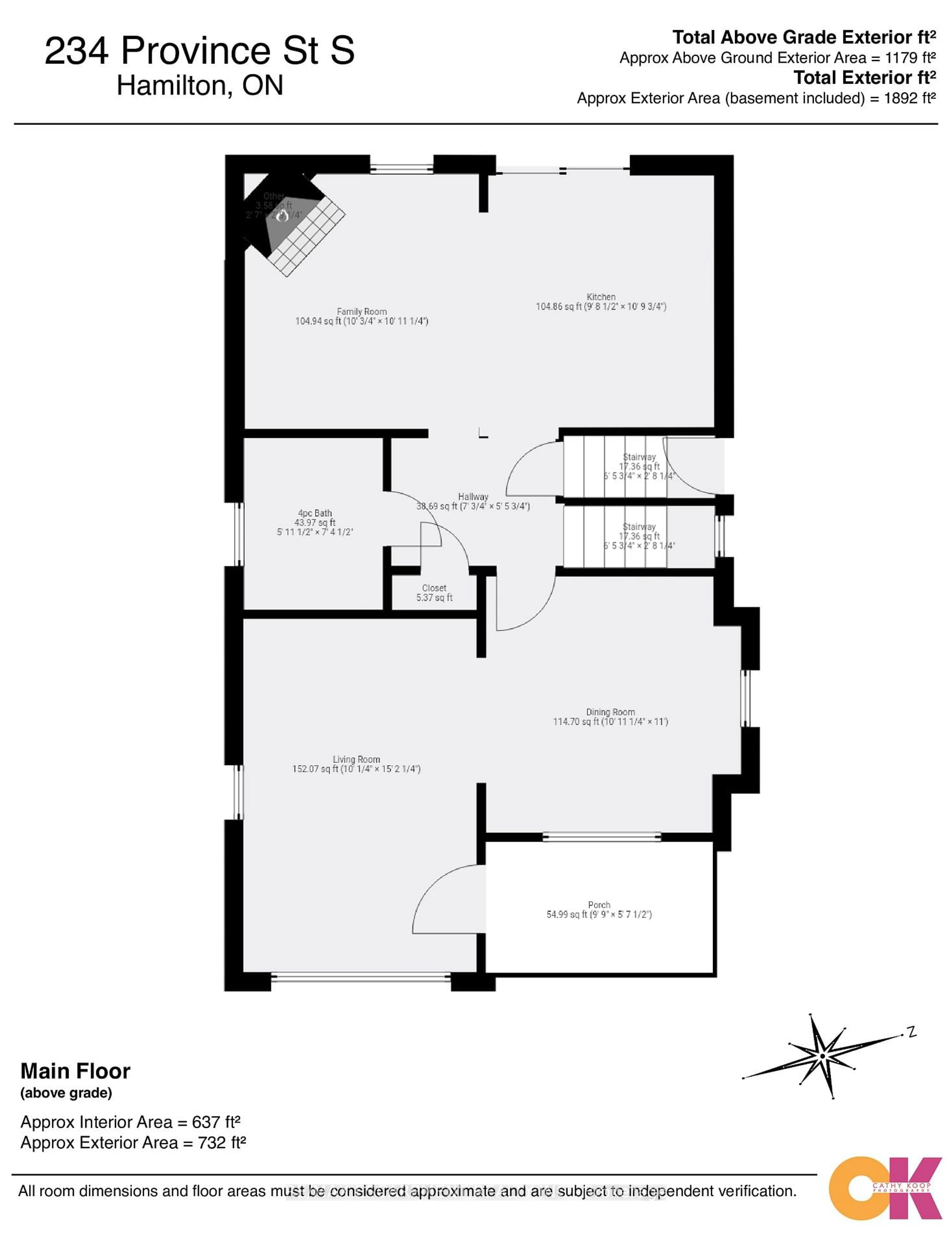 Floor plan for 234 Province St, Hamilton Ontario L8K 2L7