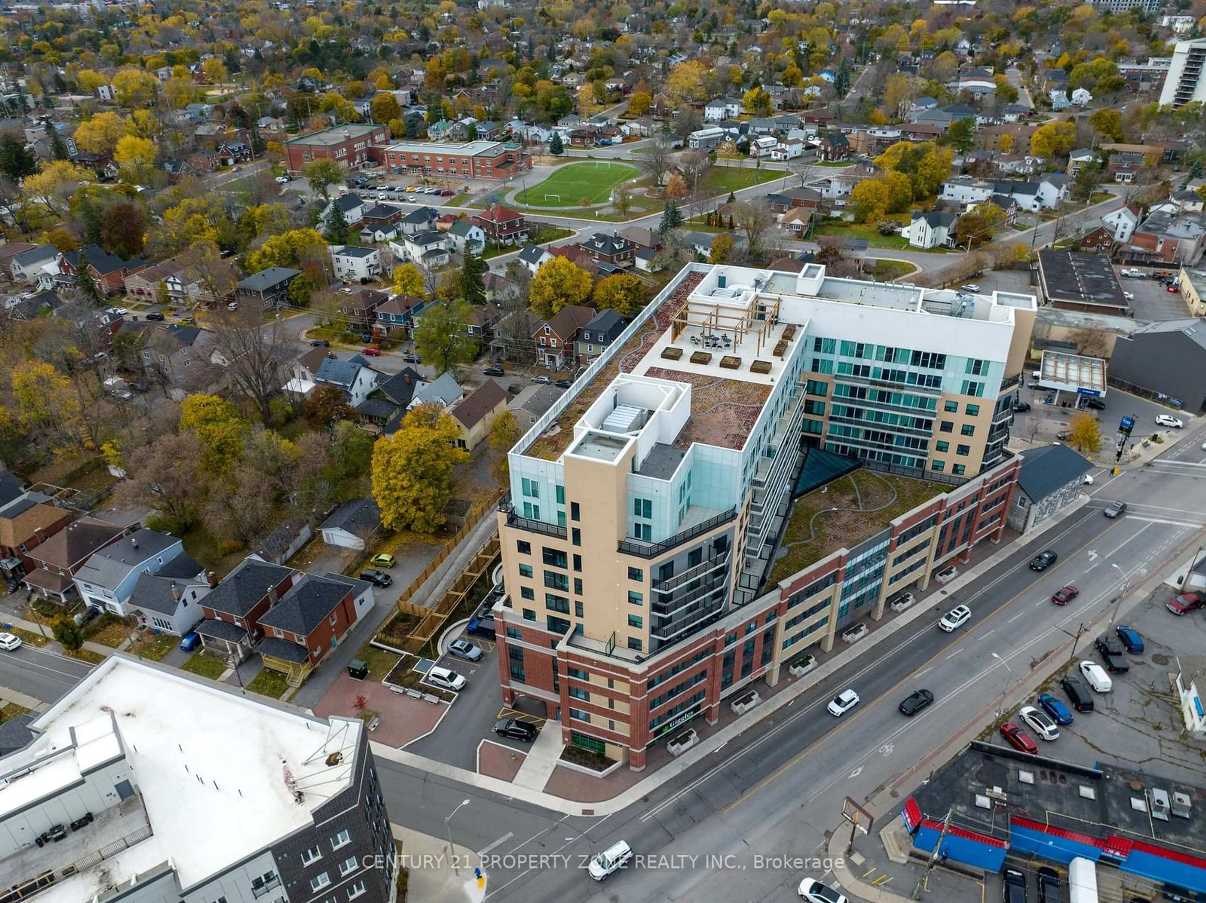 A pic from outside/outdoor area/front of a property/back of a property/a pic from drone, city buildings view from balcony for 652 Princess St #413, Kingston Ontario K7L 3Z9