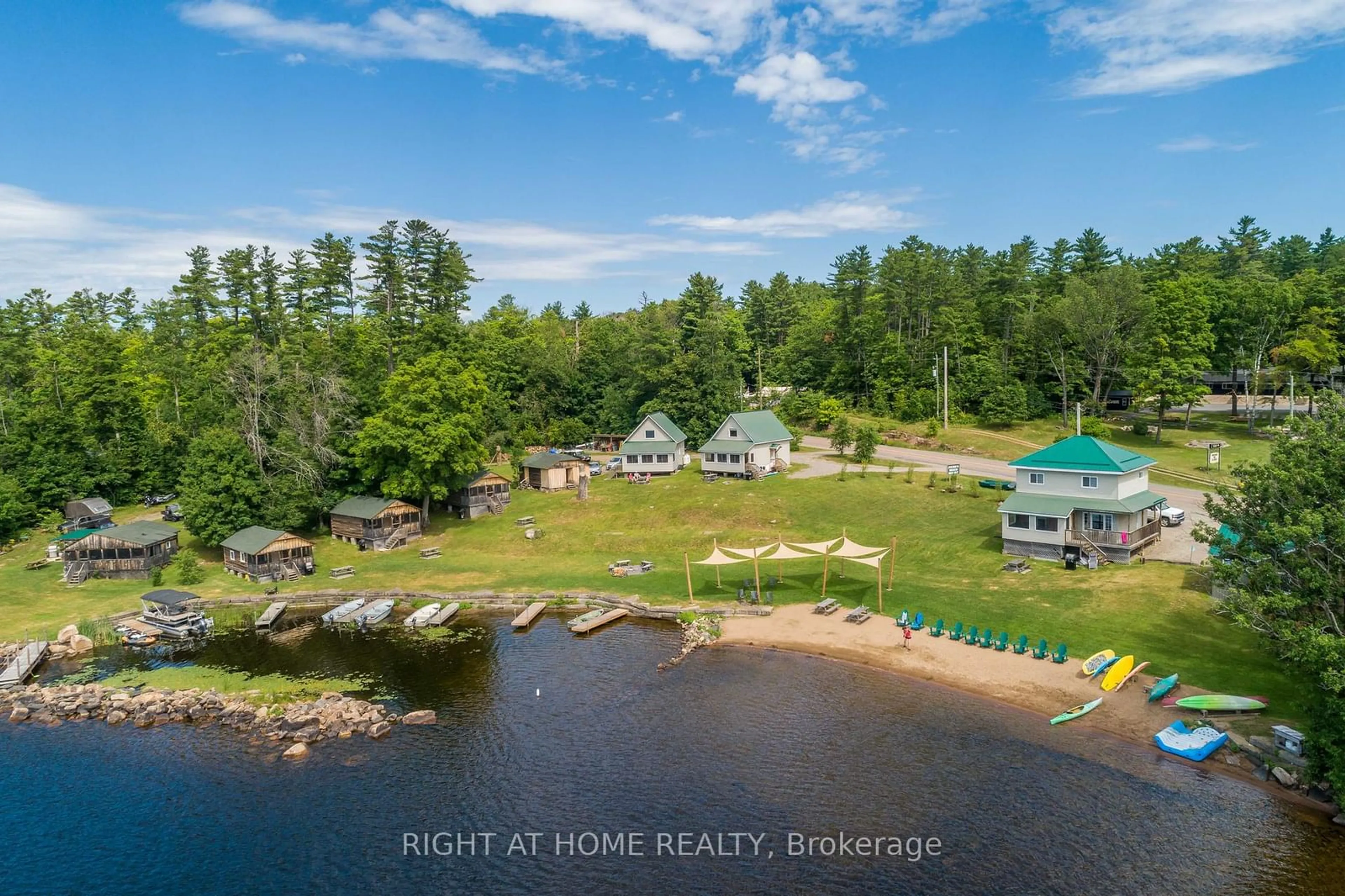 A pic from outside/outdoor area/front of a property/back of a property/a pic from drone, water/lake/river/ocean view for 5253 Calabogie Rd, Greater Madawaska Ontario K0J 1H0