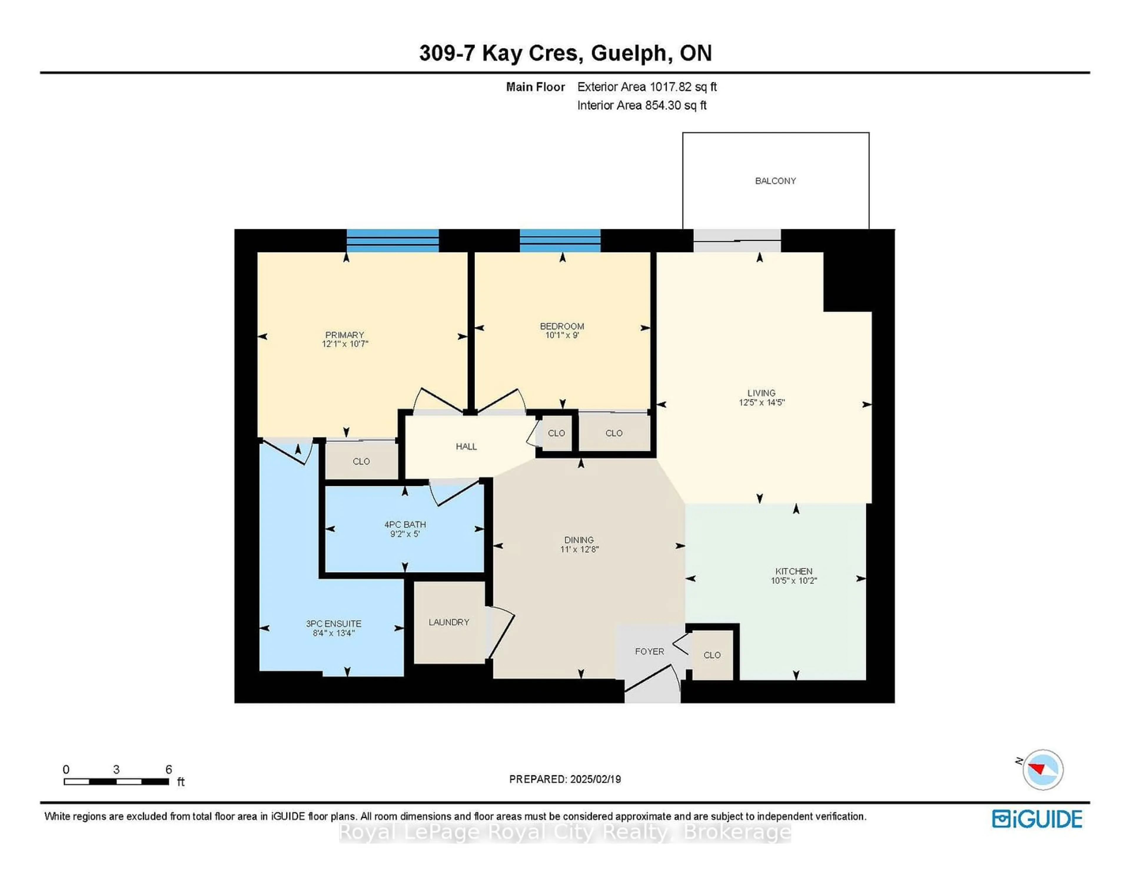 Floor plan for 7 Kay Cres #309, Guelph Ontario N1L 0P9