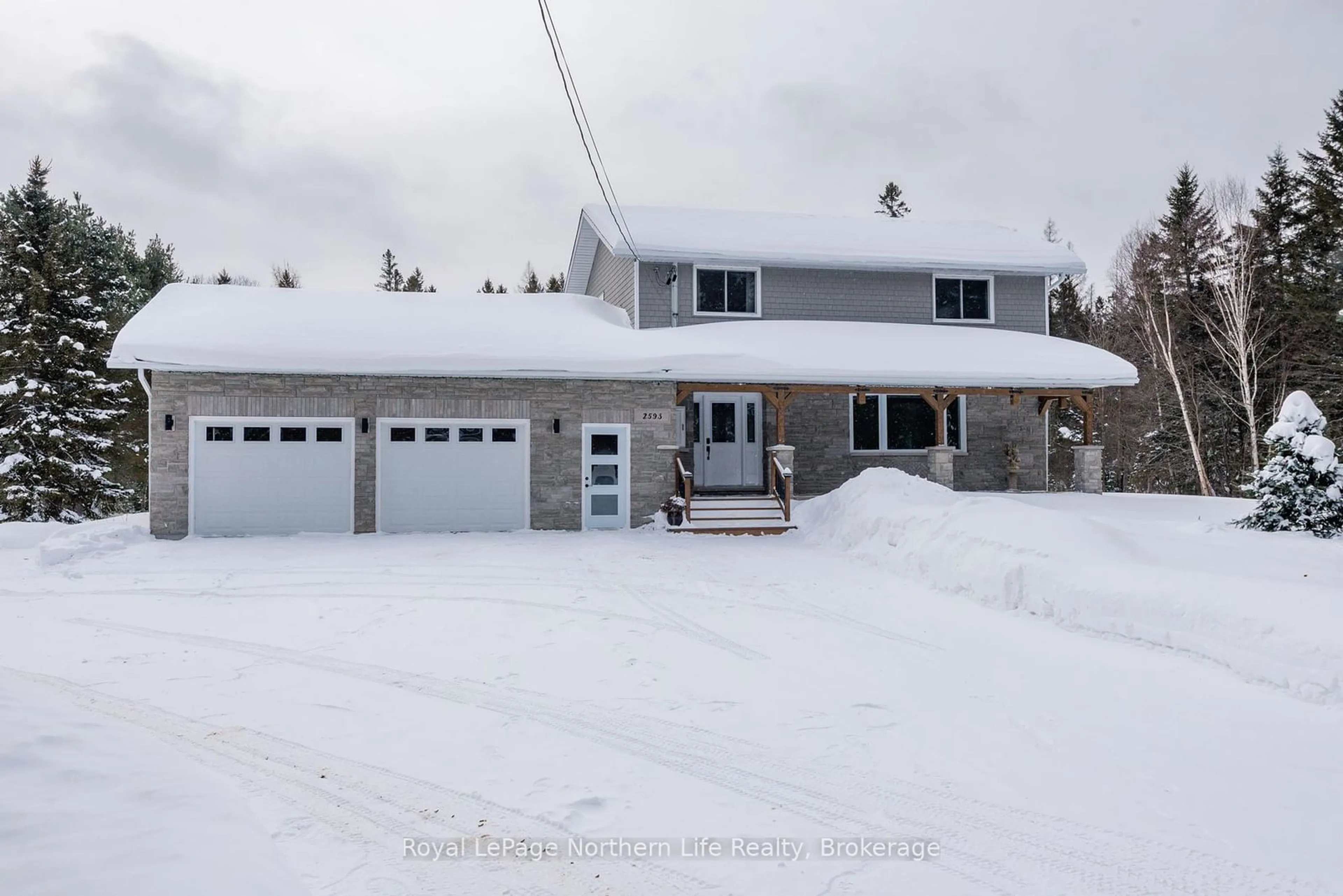 A pic from outside/outdoor area/front of a property/back of a property/a pic from drone, street for 2593 Alsace Rd, Nipissing Ontario P0H 1Z0