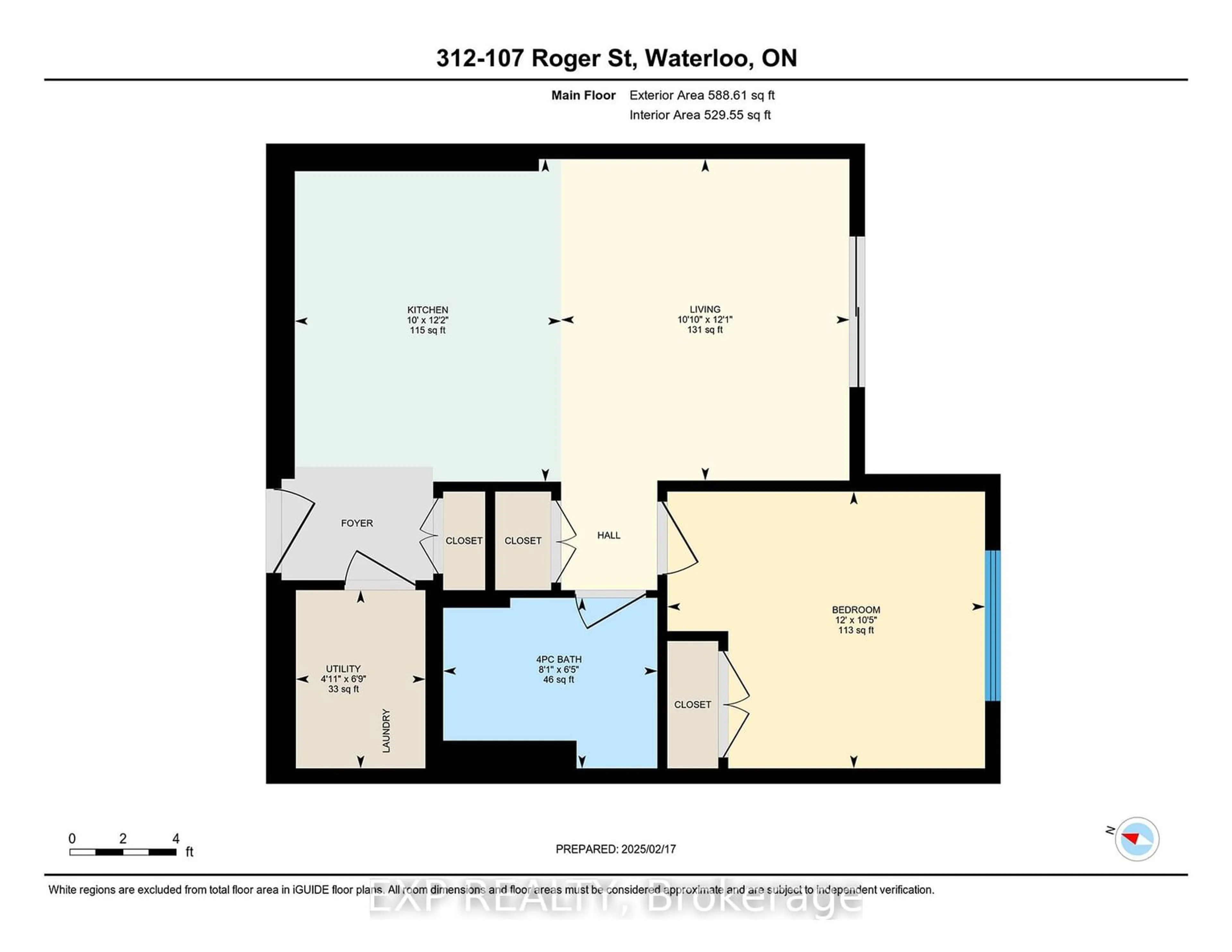 Floor plan for 107 Roger St #312, Waterloo Ontario N2J 0G3