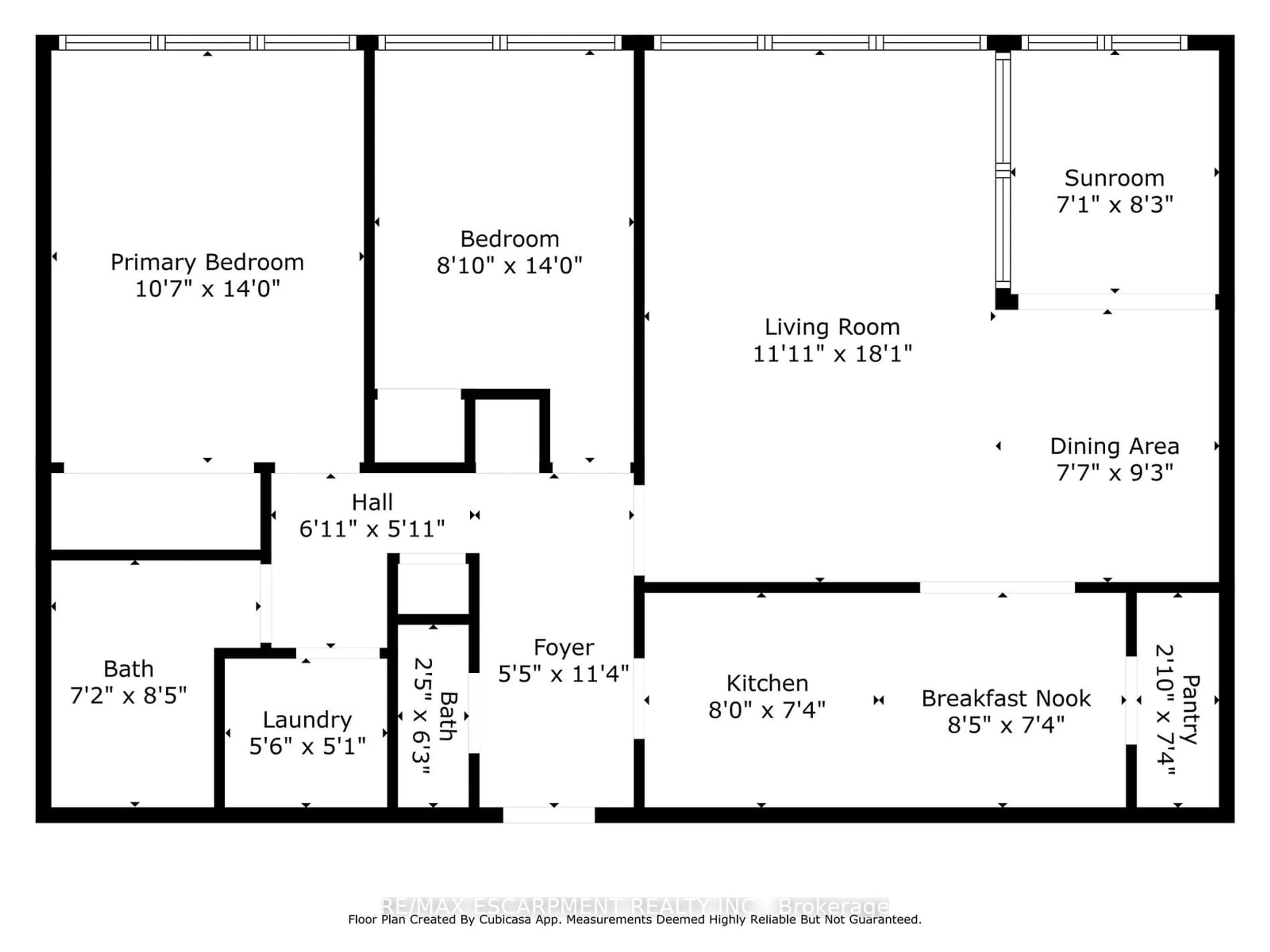 Floor plan for 120 Duke St #805, Hamilton Ontario L8P 4T1