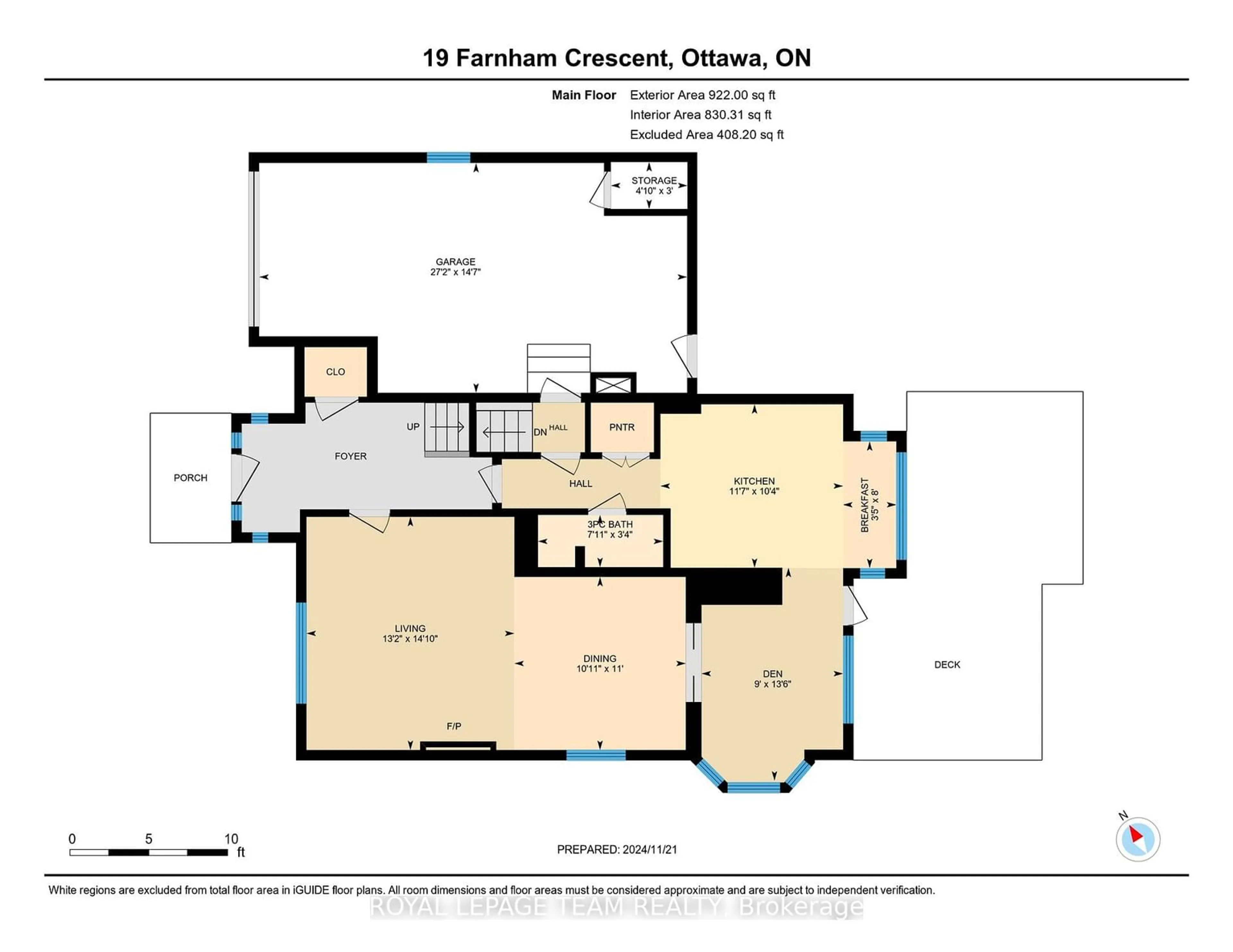 Floor plan for 19 FARNHAM Cres, Manor Park - Cardinal Glen and Area Ontario K1K 0E9