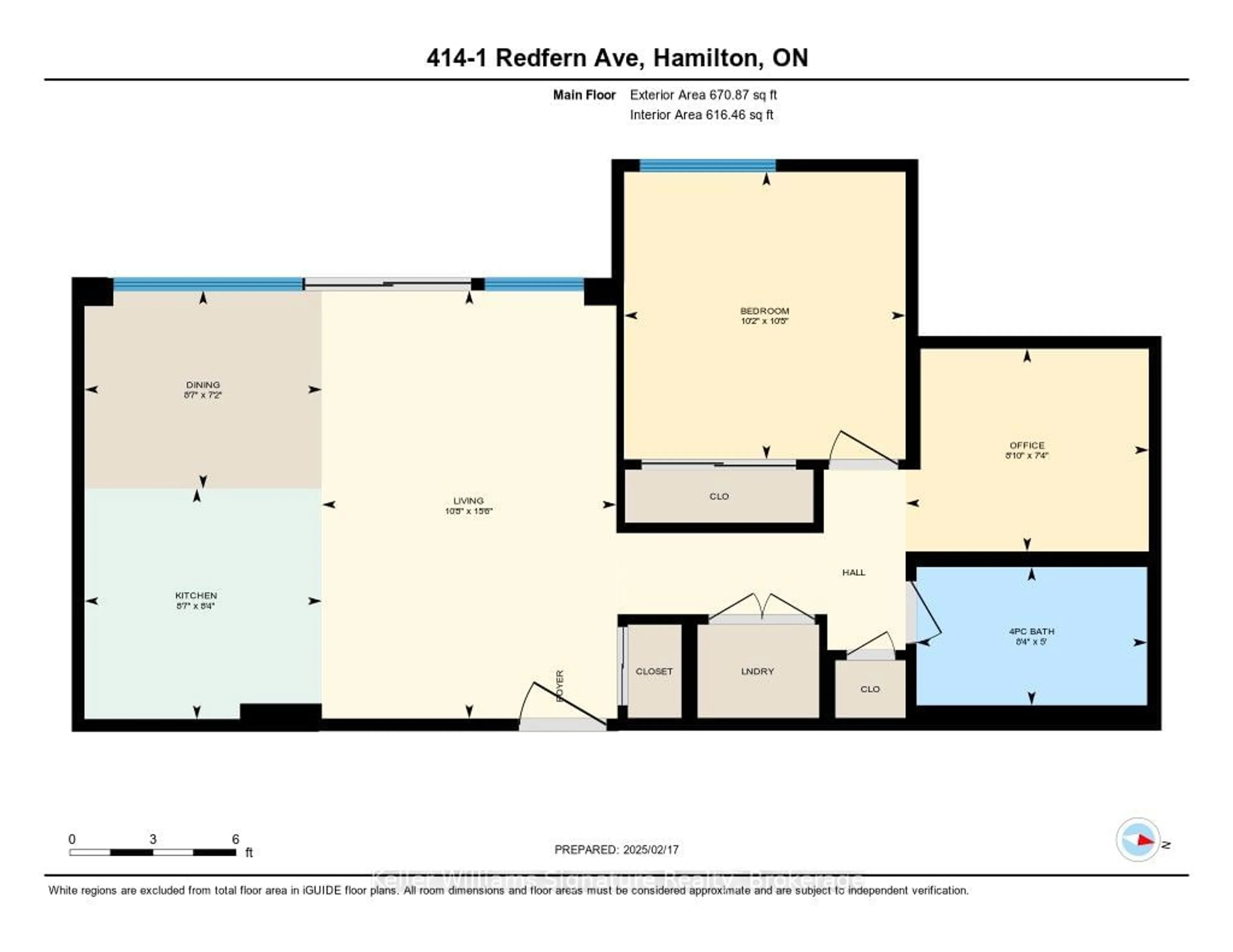 Floor plan for 1 Redfern Ave #414, Hamilton Ontario L9C 0E6