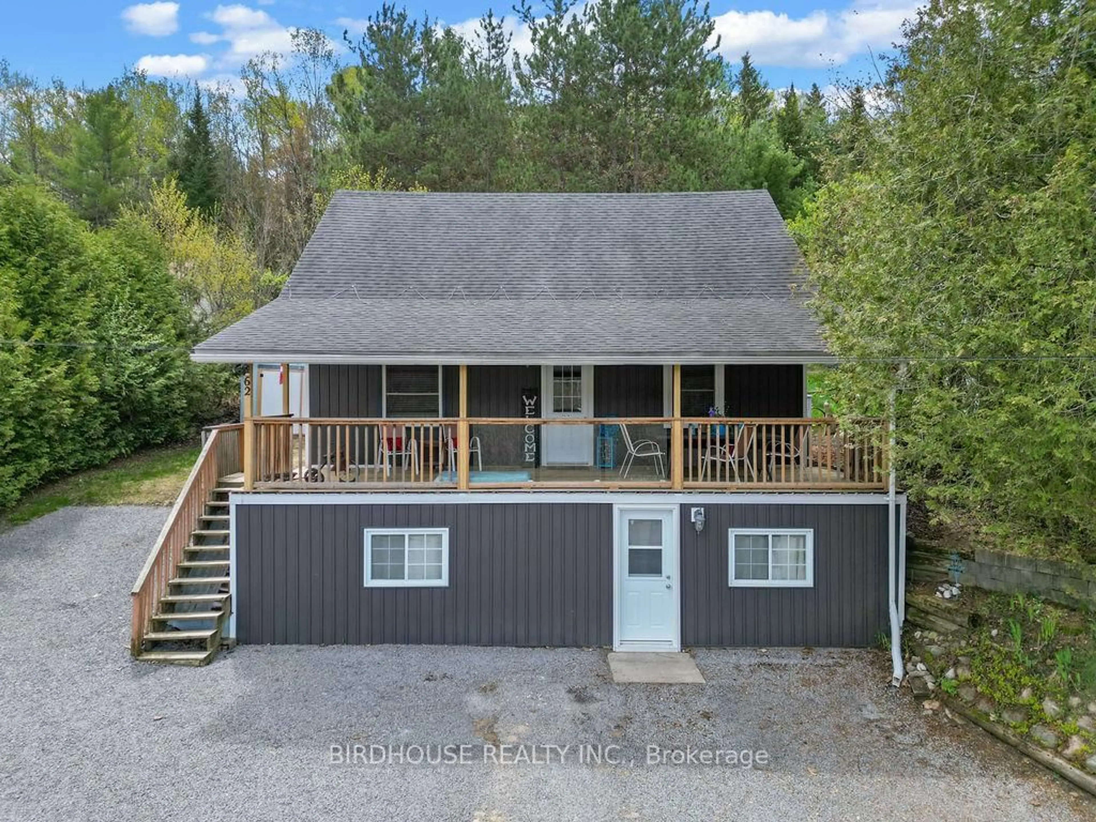 A pic from outside/outdoor area/front of a property/back of a property/a pic from drone, water/lake/river/ocean view for 62 Gaebel Rd, Bancroft Ontario K0L 1C0