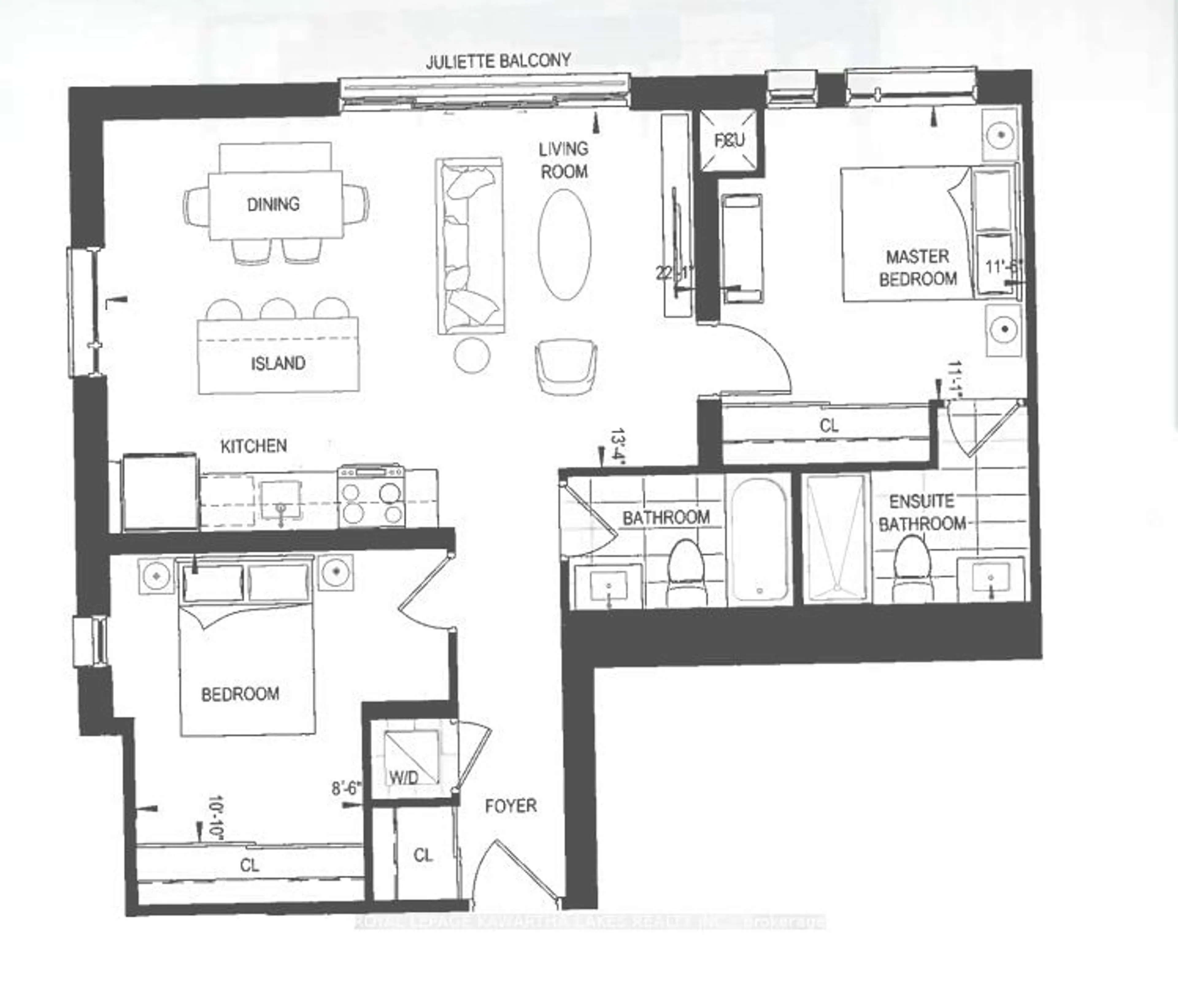 Floor plan for 195 HUNTER St #404, Peterborough Ontario K9H 1G9