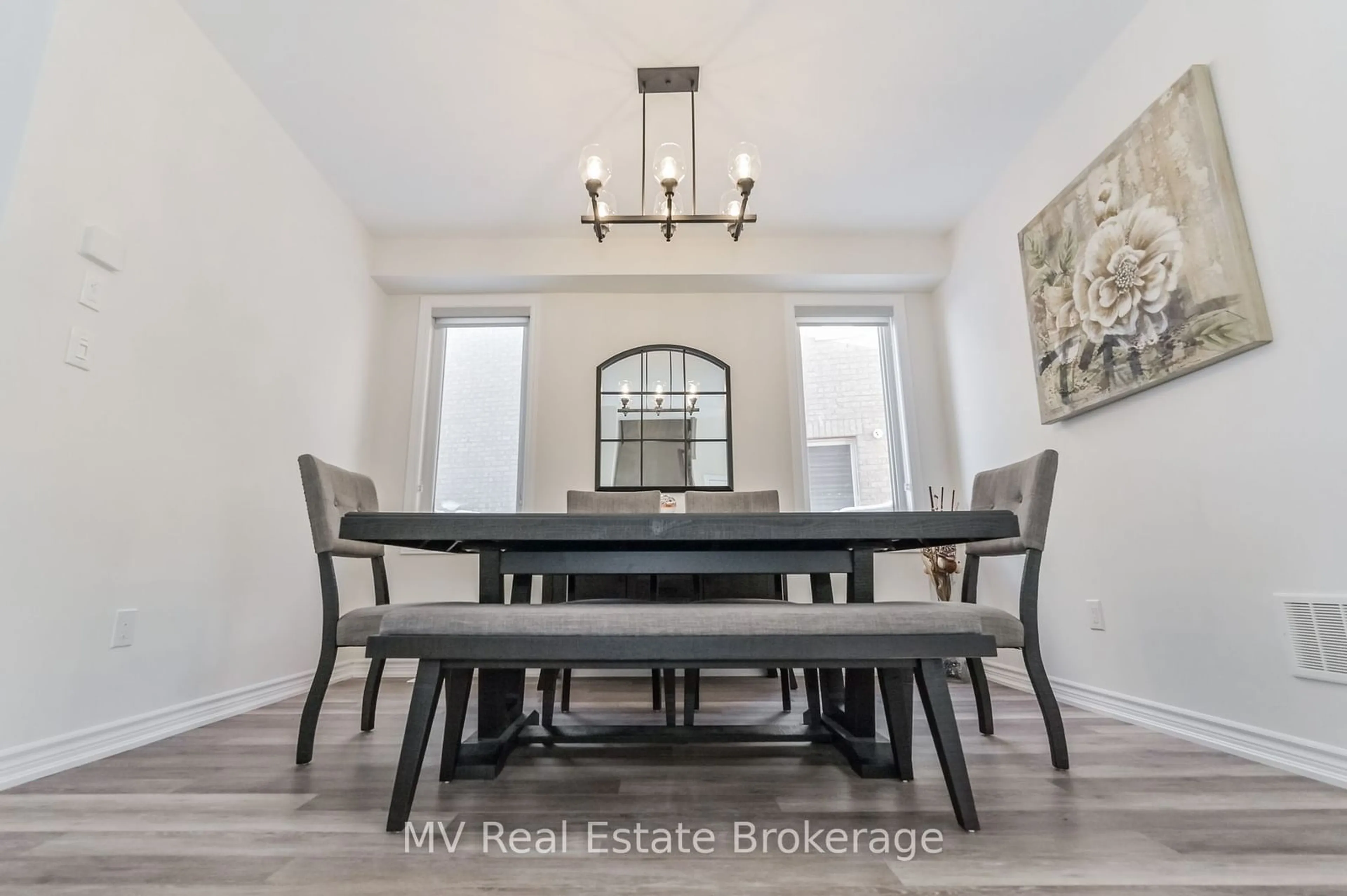 Dining room, wood/laminate floor for 128 Farley Rd, Centre Wellington Ontario N1M 0E8