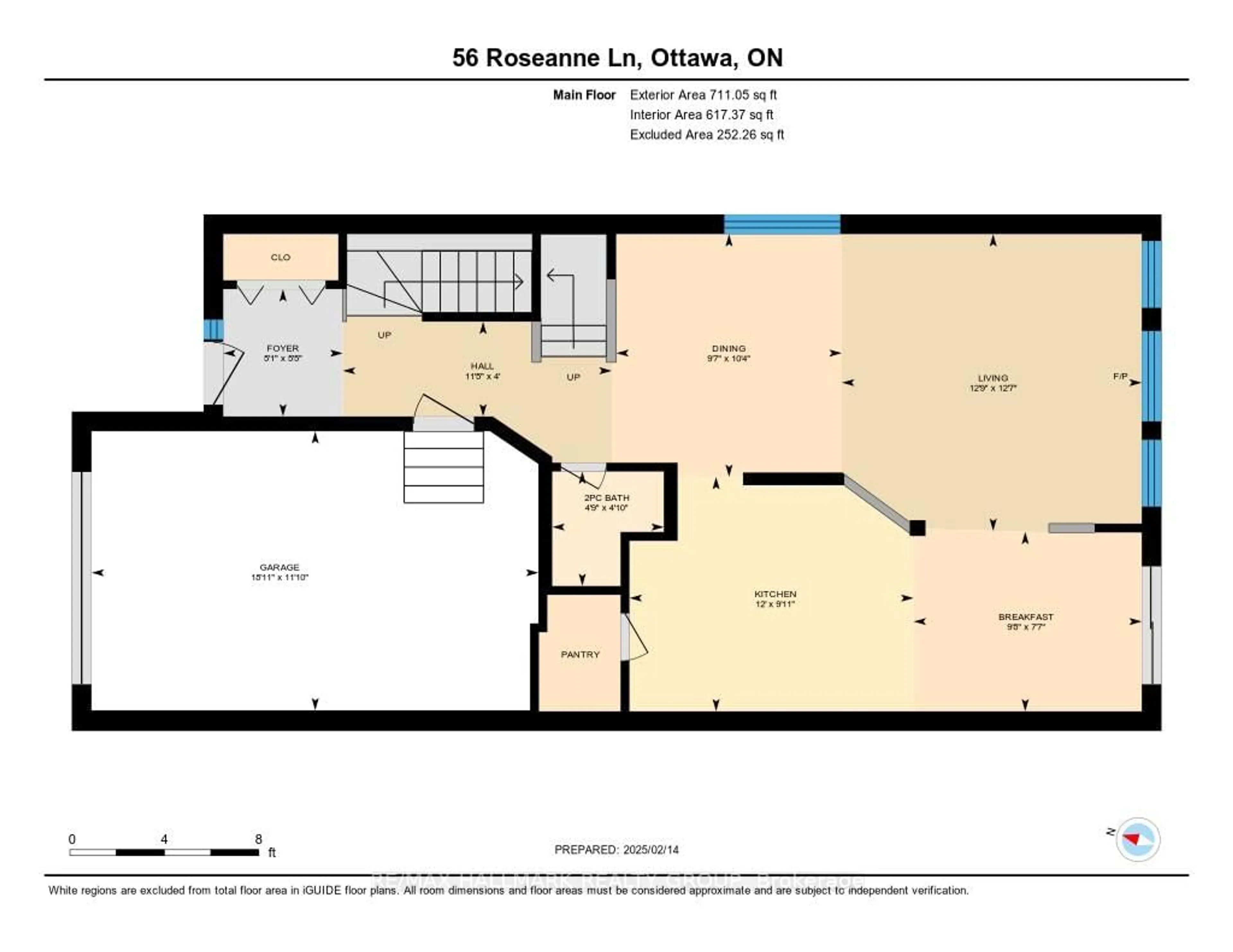 Floor plan for 56 Roseanne Lane, Ottawa Ontario K1B 1C2