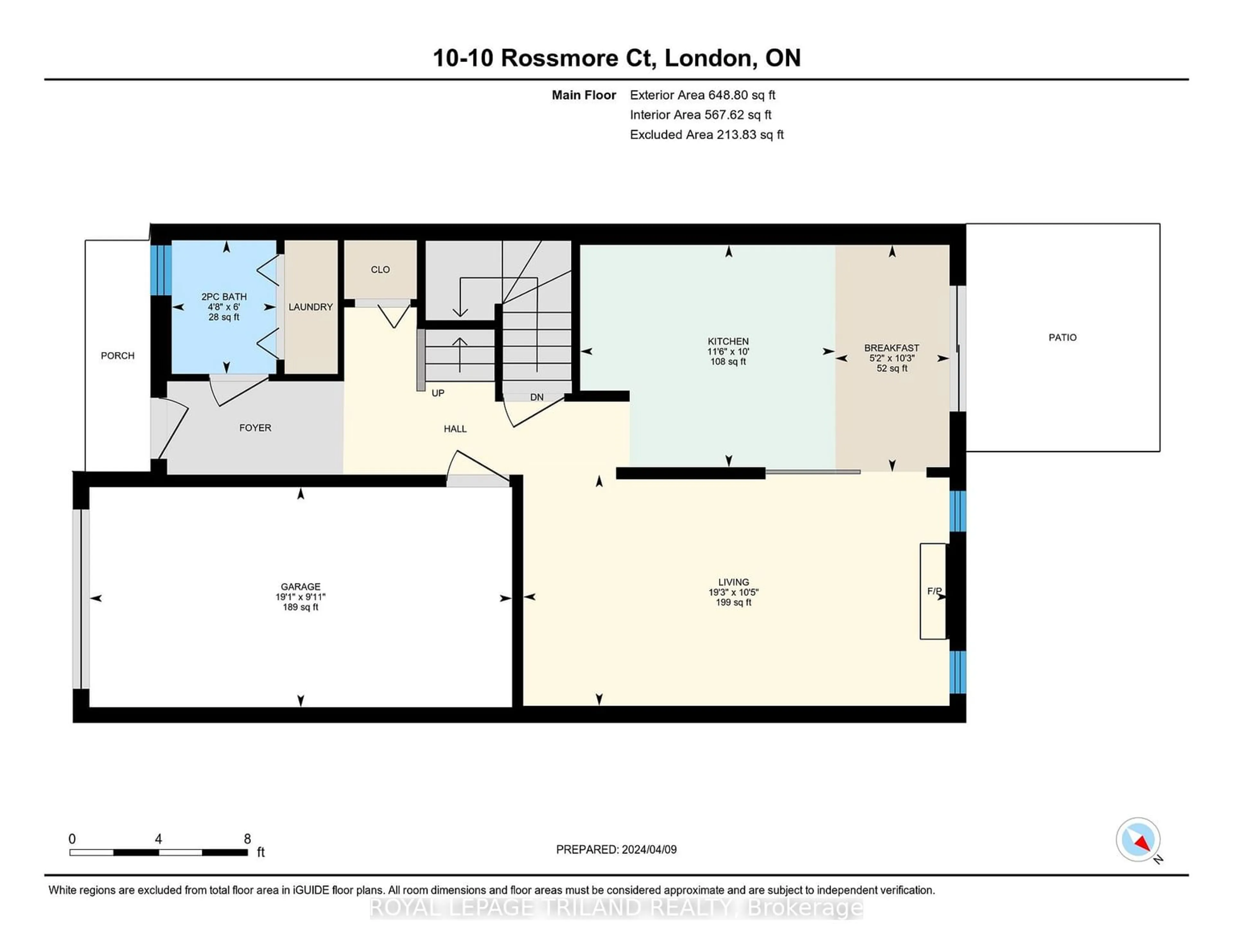 Floor plan for 10 Rossmore Crt #10, London Ontario N6C 6A3