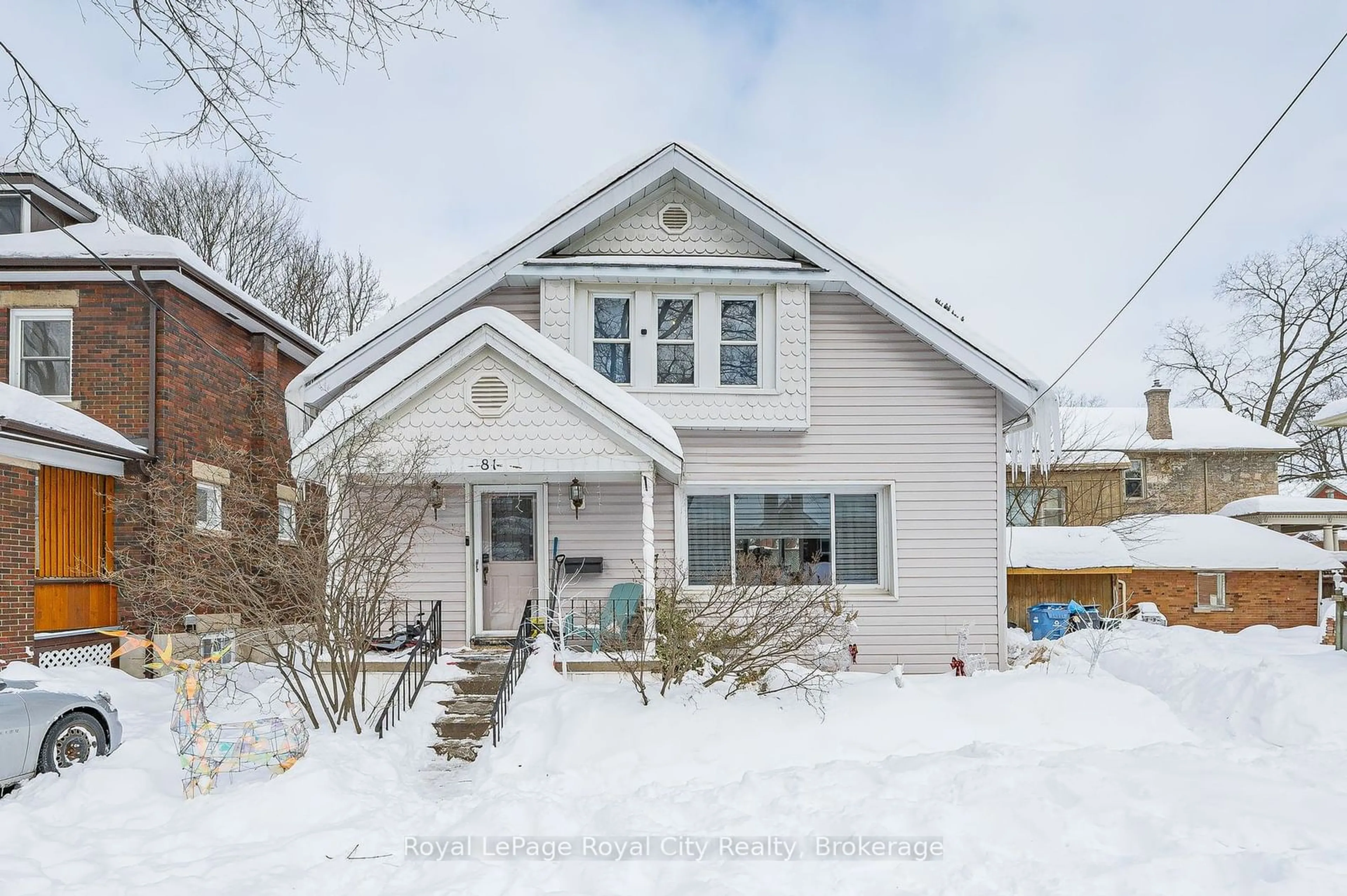 Home with vinyl exterior material, street for 81 Yorkshire St, Guelph Ontario N1H 5B3