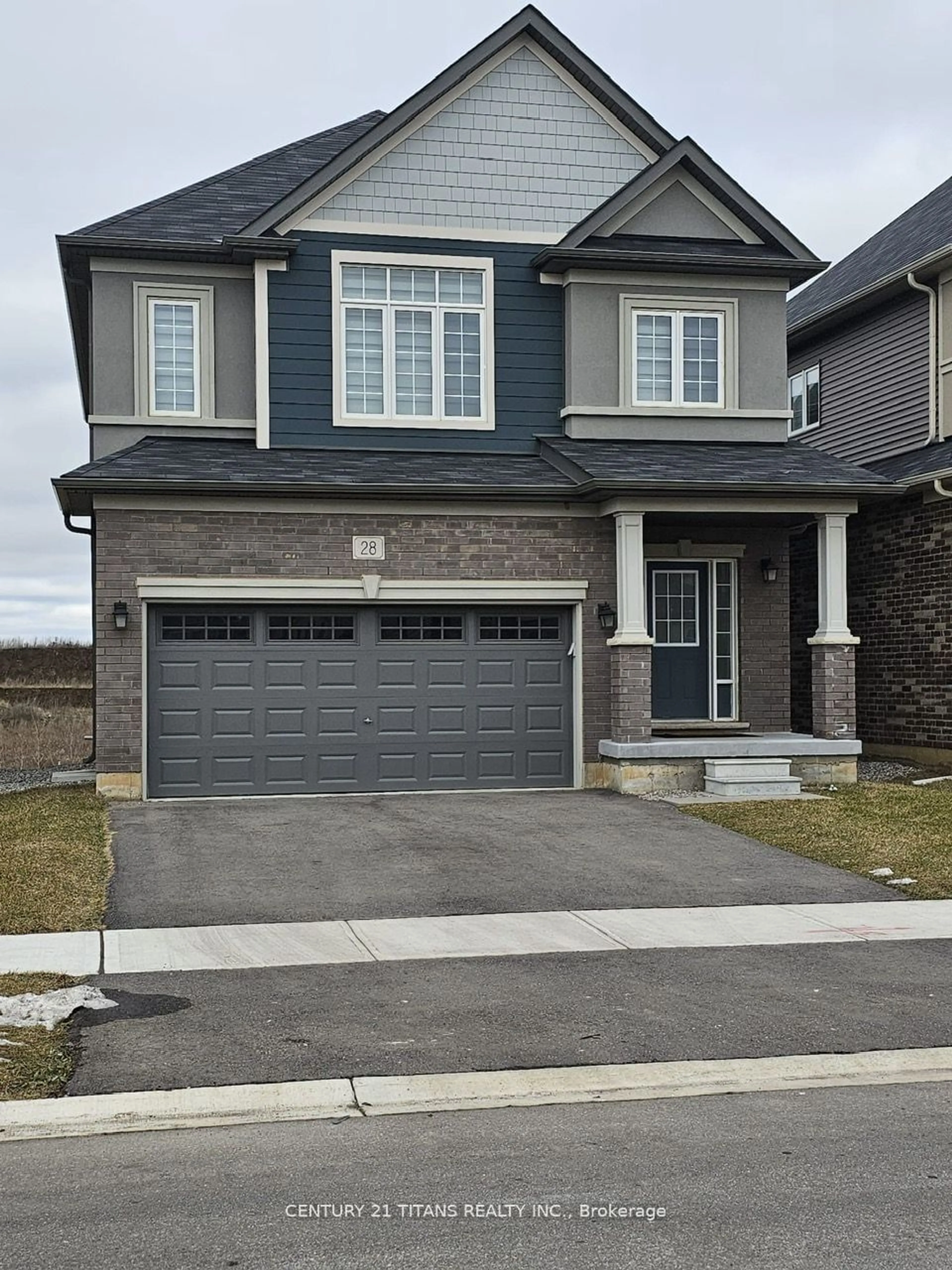 Home with brick exterior material, street for 28 Scenic Ridge Gate, Brant Ontario N3L 0K4