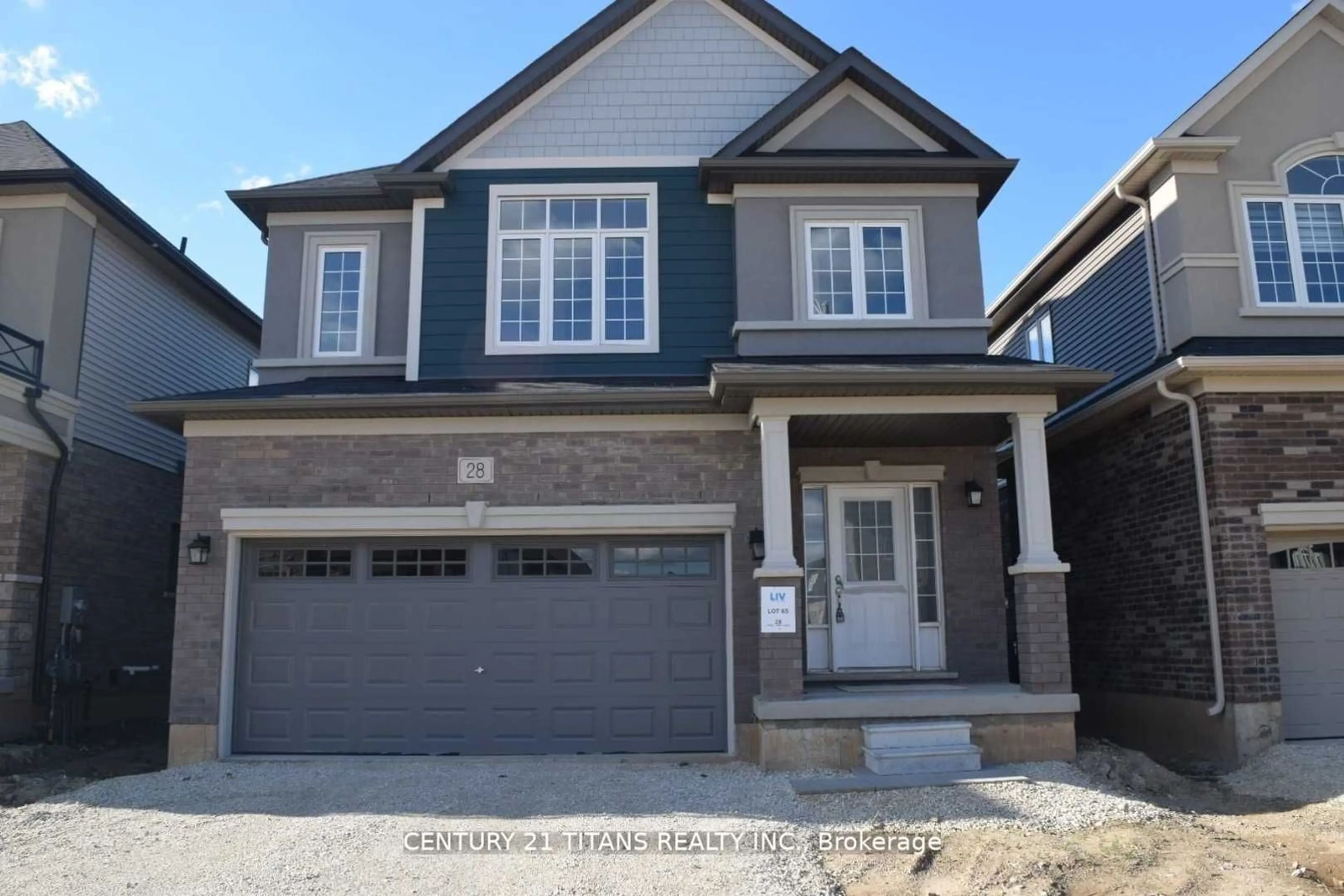 Home with brick exterior material, street for 28 Scenic Ridge Gate, Brant Ontario N3L 0K4