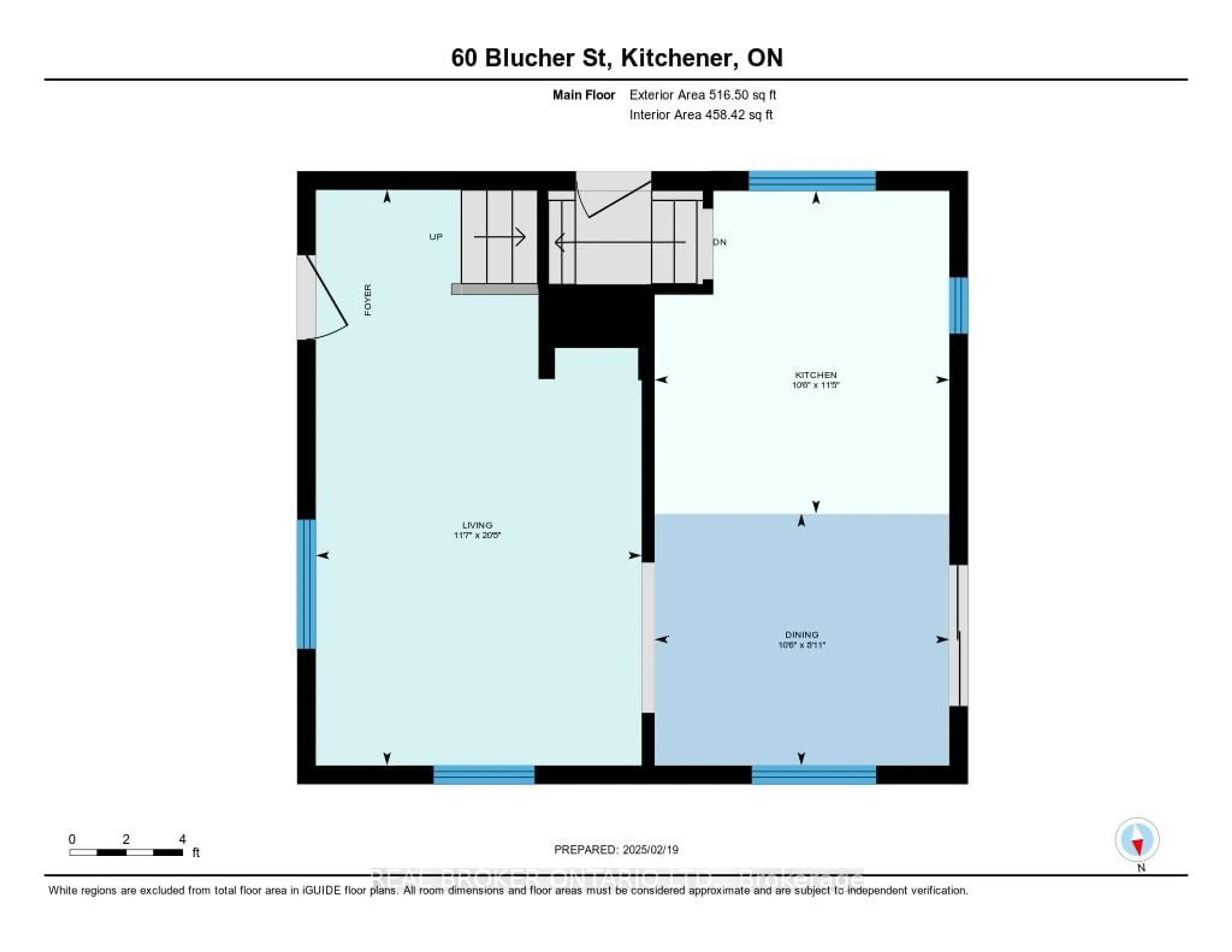 Floor plan for 60 Blucher St, Kitchener Ontario N2H 5T8