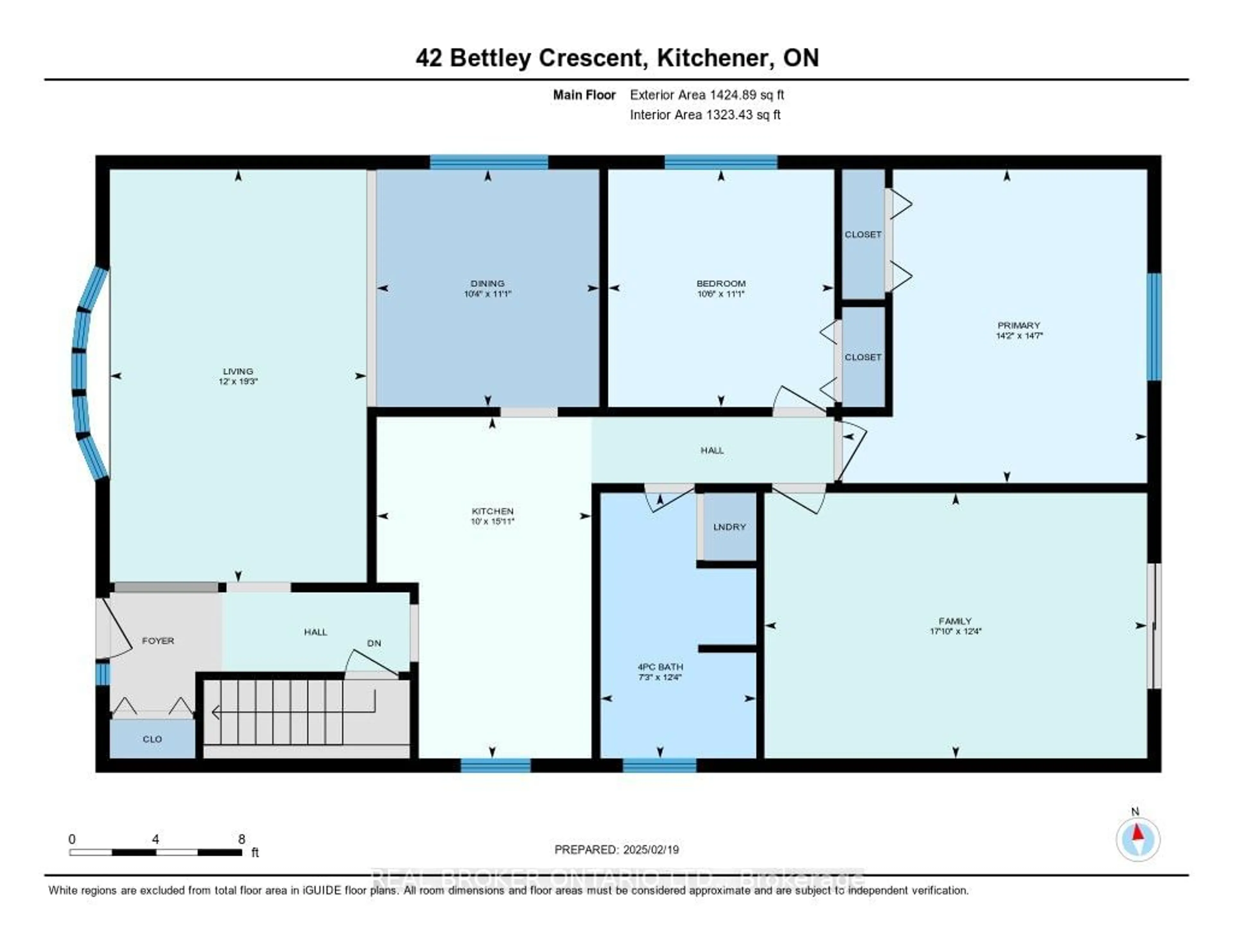 Floor plan for 42 Bettley Cres, Kitchener Ontario N2B 2N8