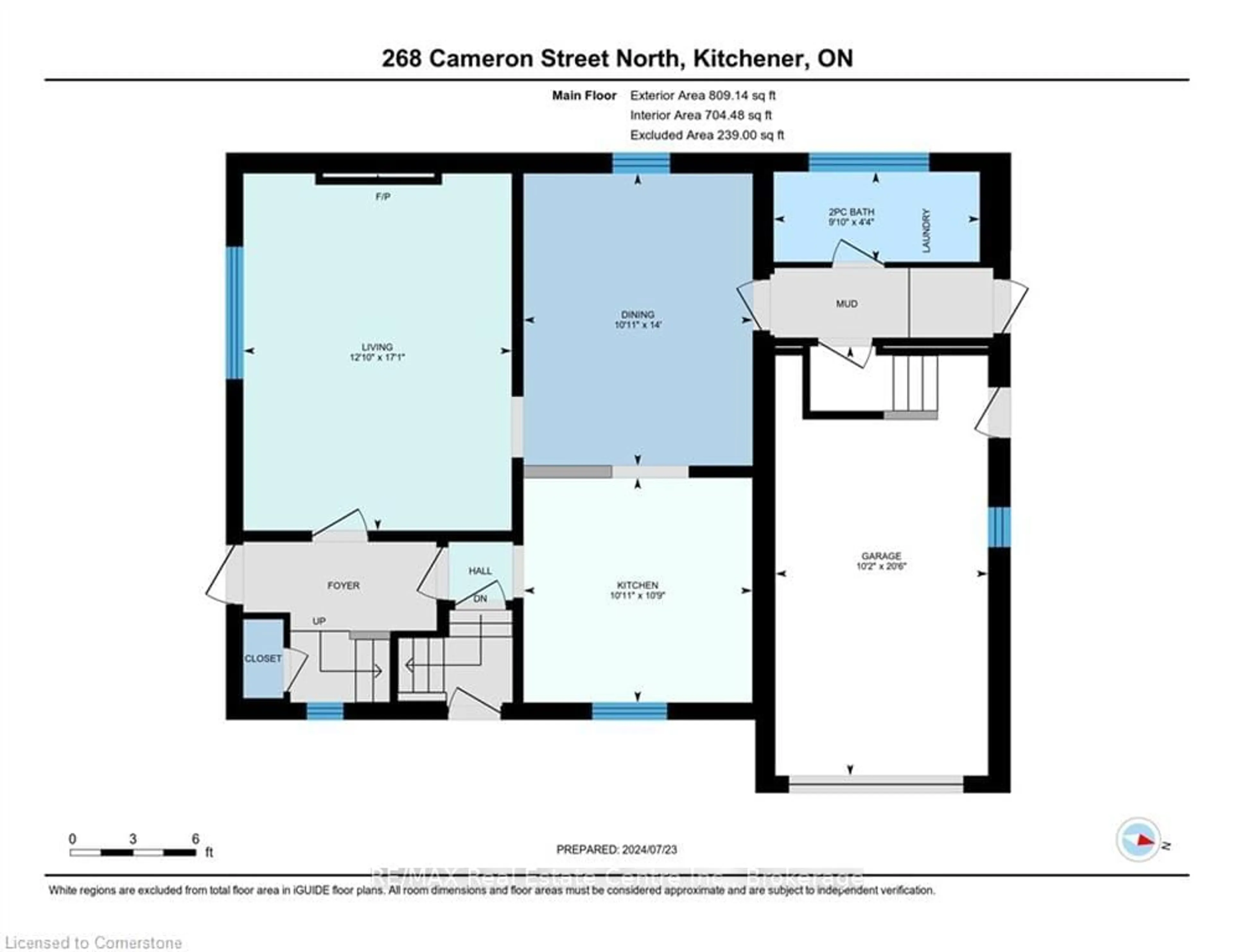 Floor plan for 268 CAMERON St, Kitchener Ontario N2H 3B5