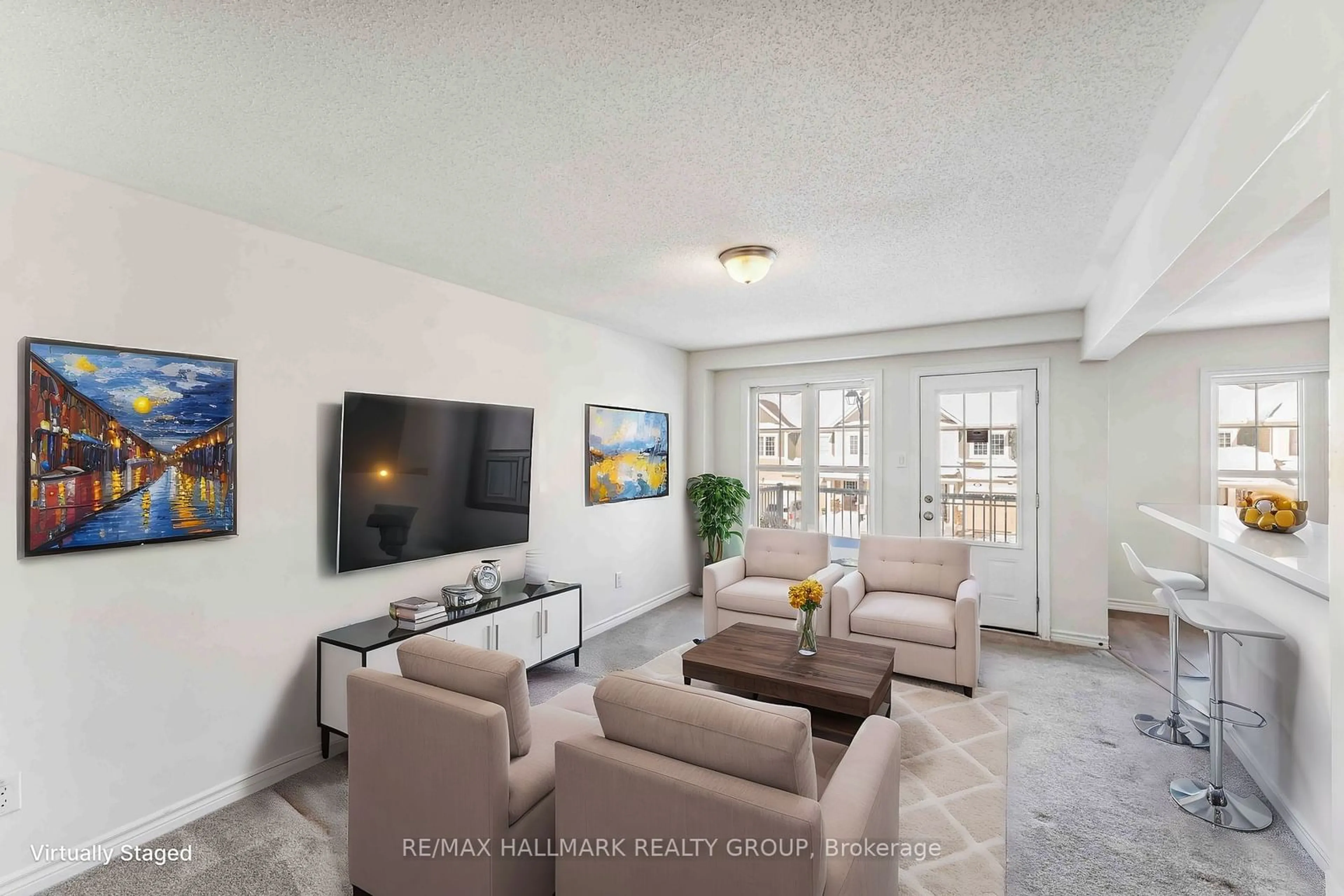 Living room with furniture, ceramic/tile floor for 567 Roundleaf Way, Kanata Ontario K2S 1E7