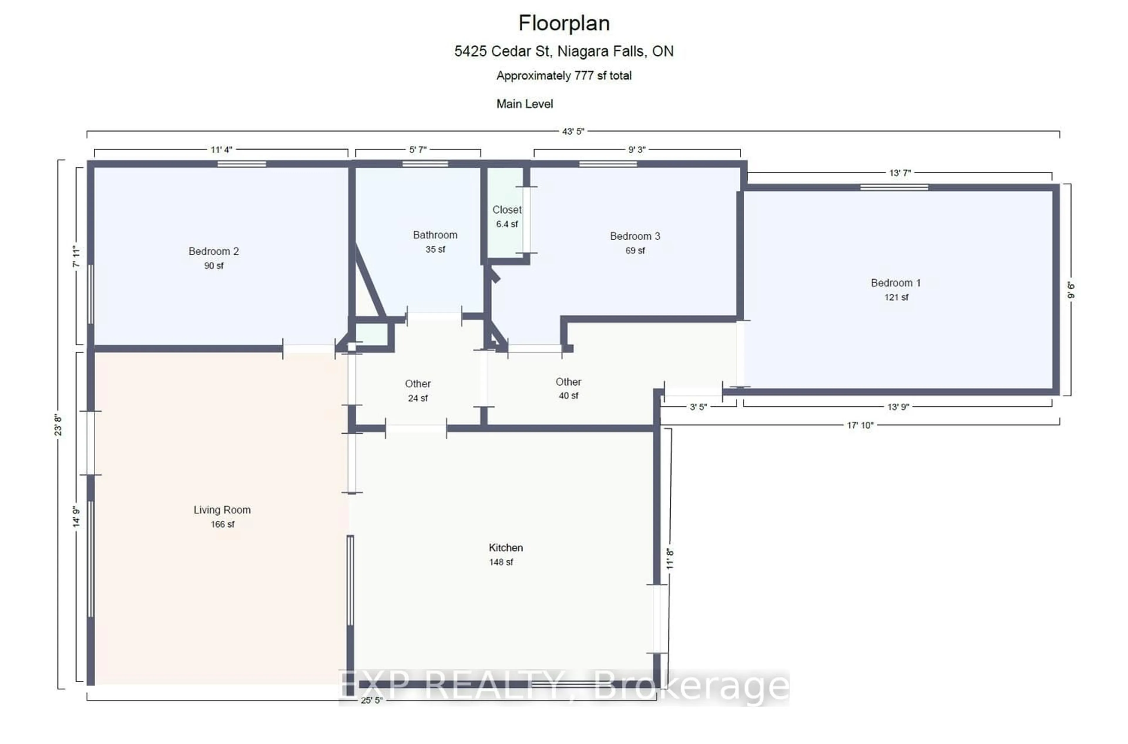 Floor plan for 5425 Cedar St, Niagara Falls Ontario L2E 2V4