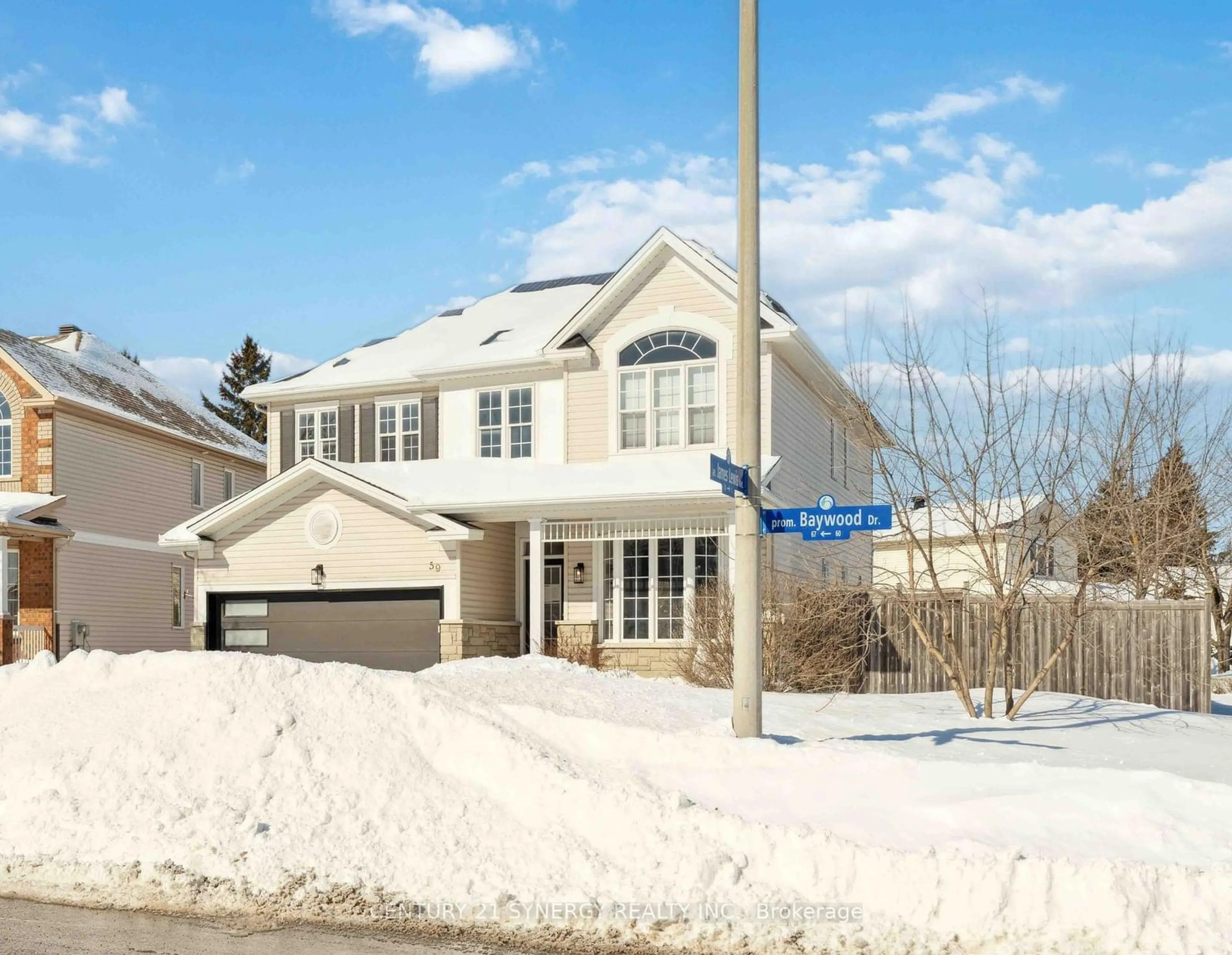 Home with vinyl exterior material, street for 59 BAYWOOD Dr, Stittsville - Munster - Richmond Ontario K2S 2H5