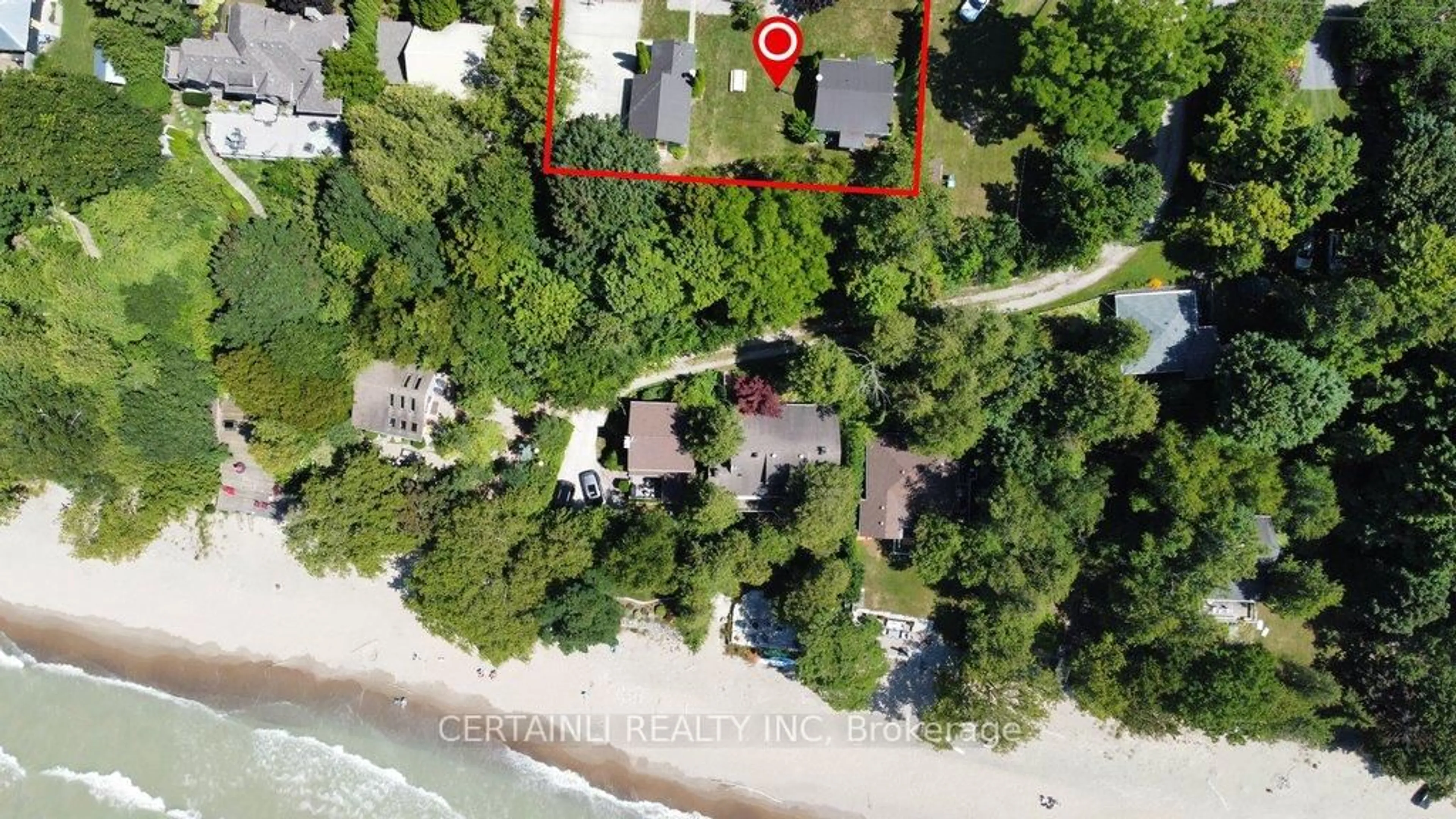 A pic from outside/outdoor area/front of a property/back of a property/a pic from drone, water/lake/river/ocean view for 73075 Ducharme Beach Rd, Bluewater Ontario N0M 2T0