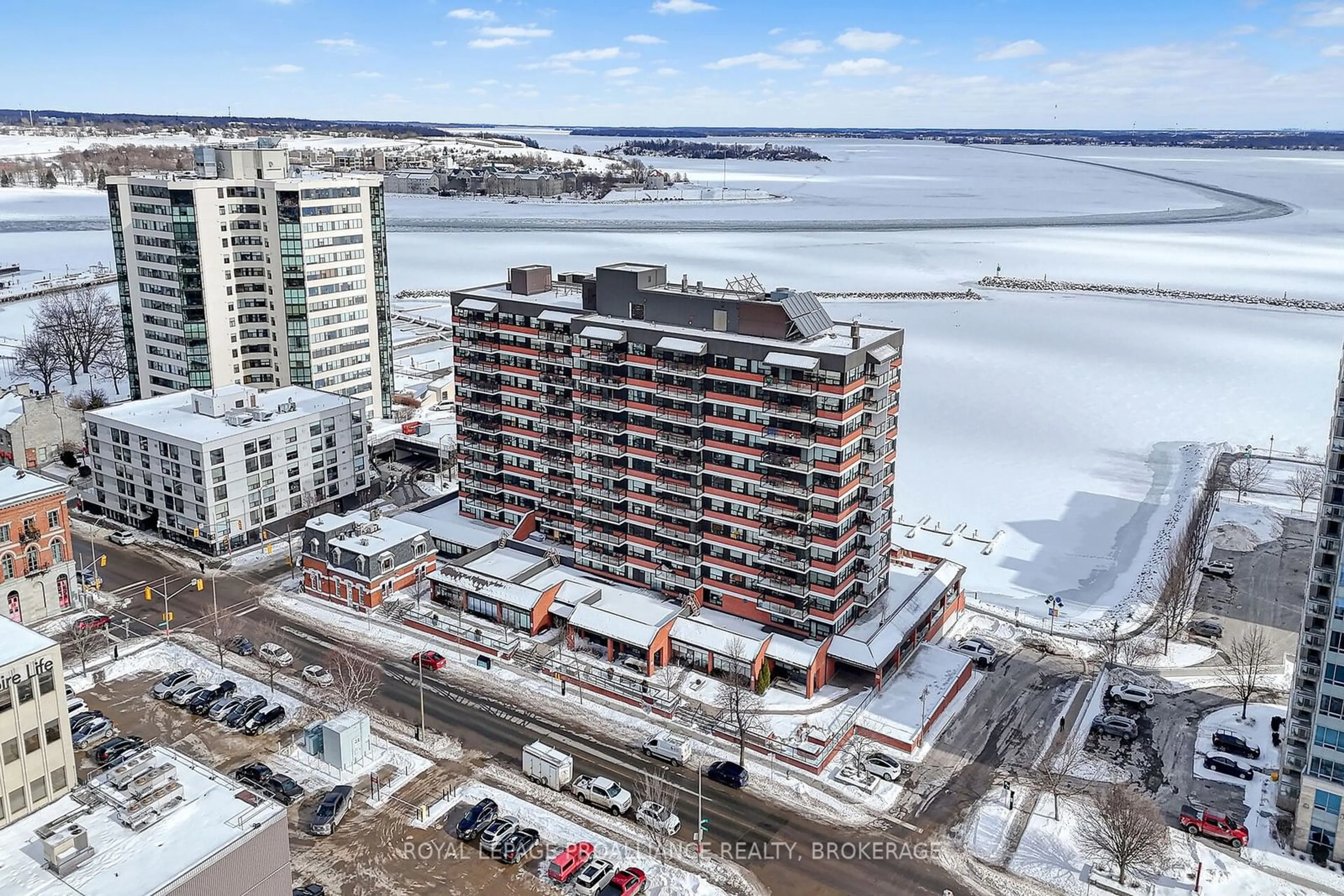 A pic from outside/outdoor area/front of a property/back of a property/a pic from drone, water/lake/river/ocean view for 165 Ontario St #307, Kingston Ontario K7L 2Y6