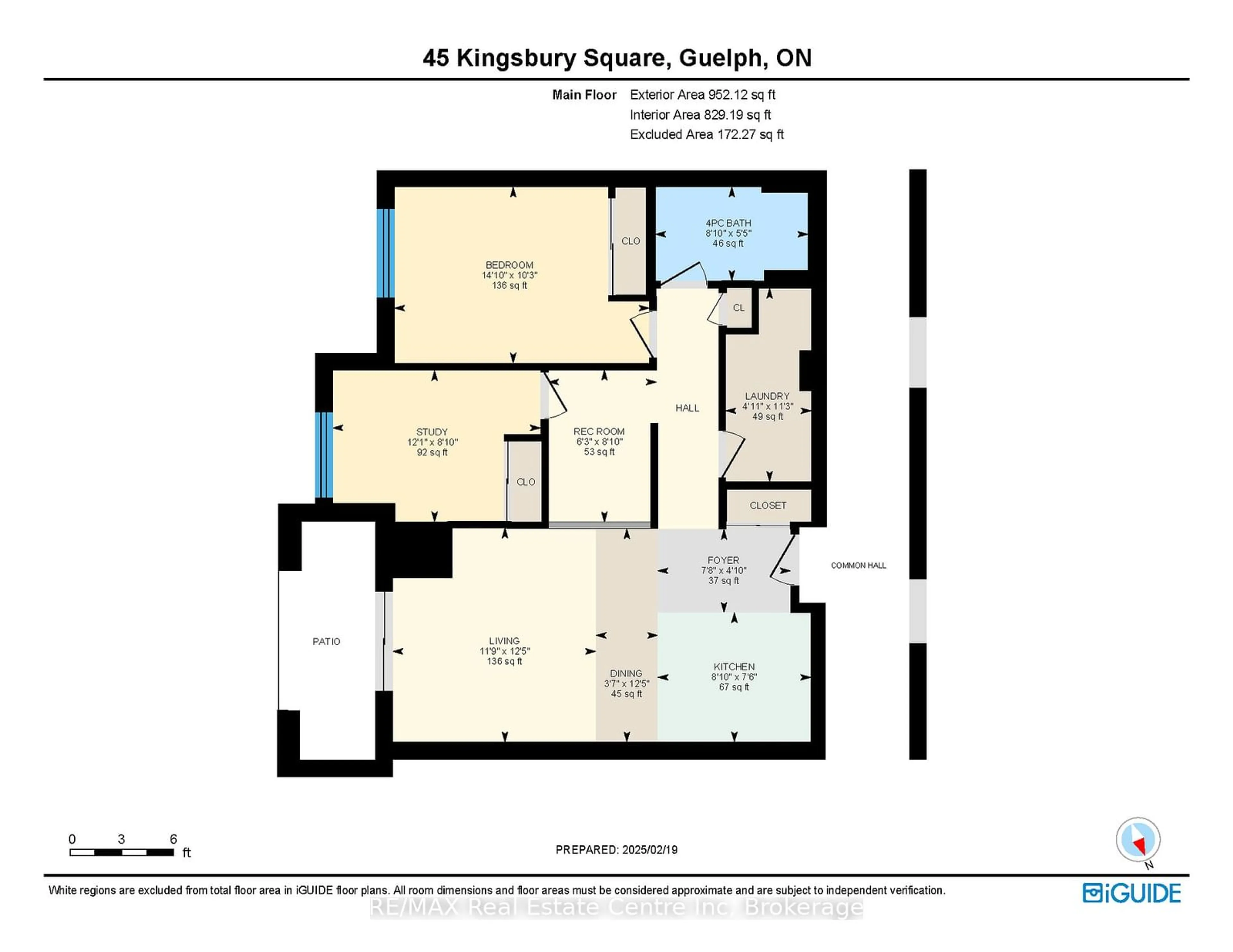 Floor plan for 45 Kingsbury Sq #111, Guelph Ontario N1L 0L2