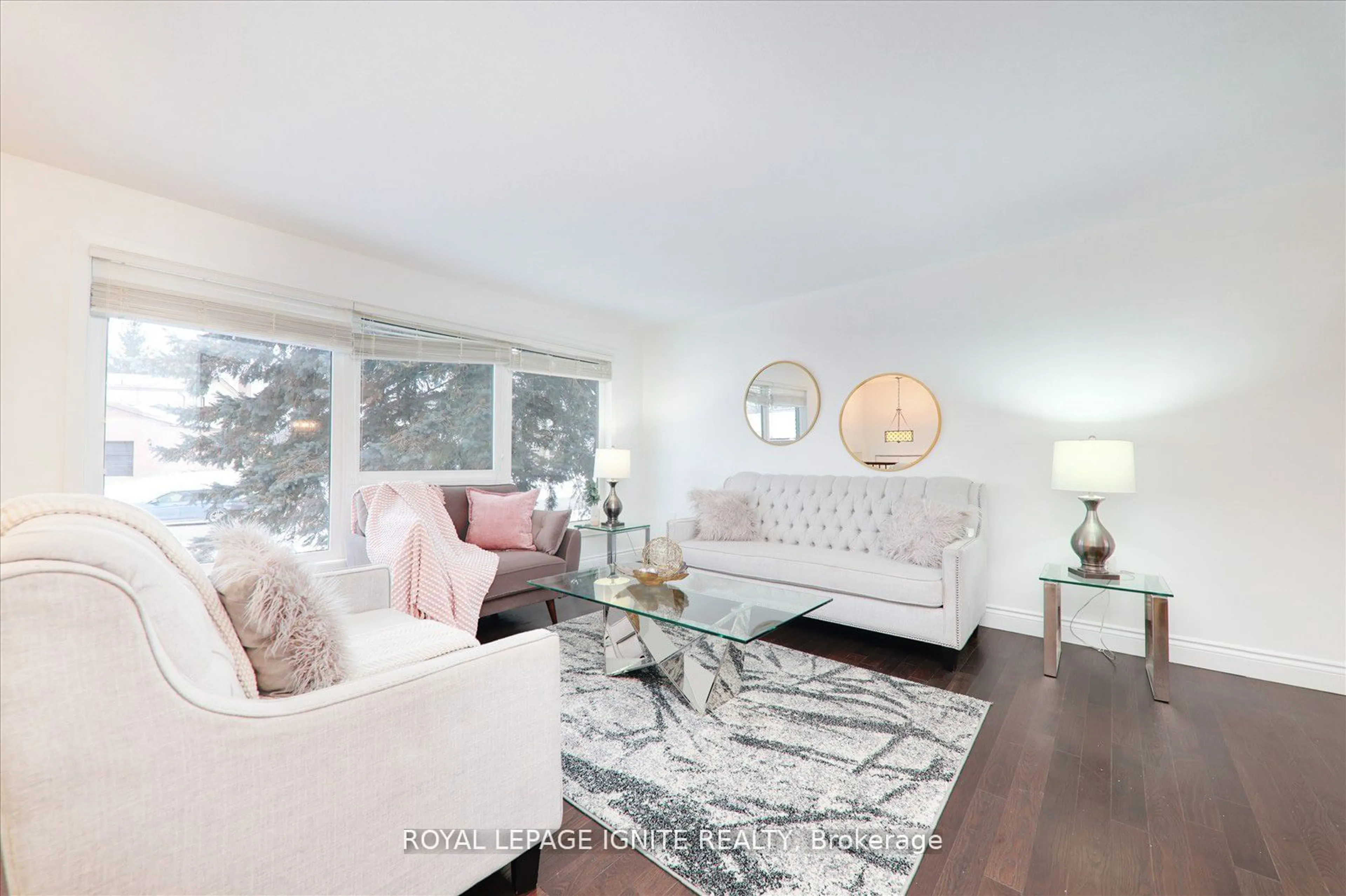 Living room with furniture, wood/laminate floor for 362 Renda St, Kingston Ontario K7M 5Y1