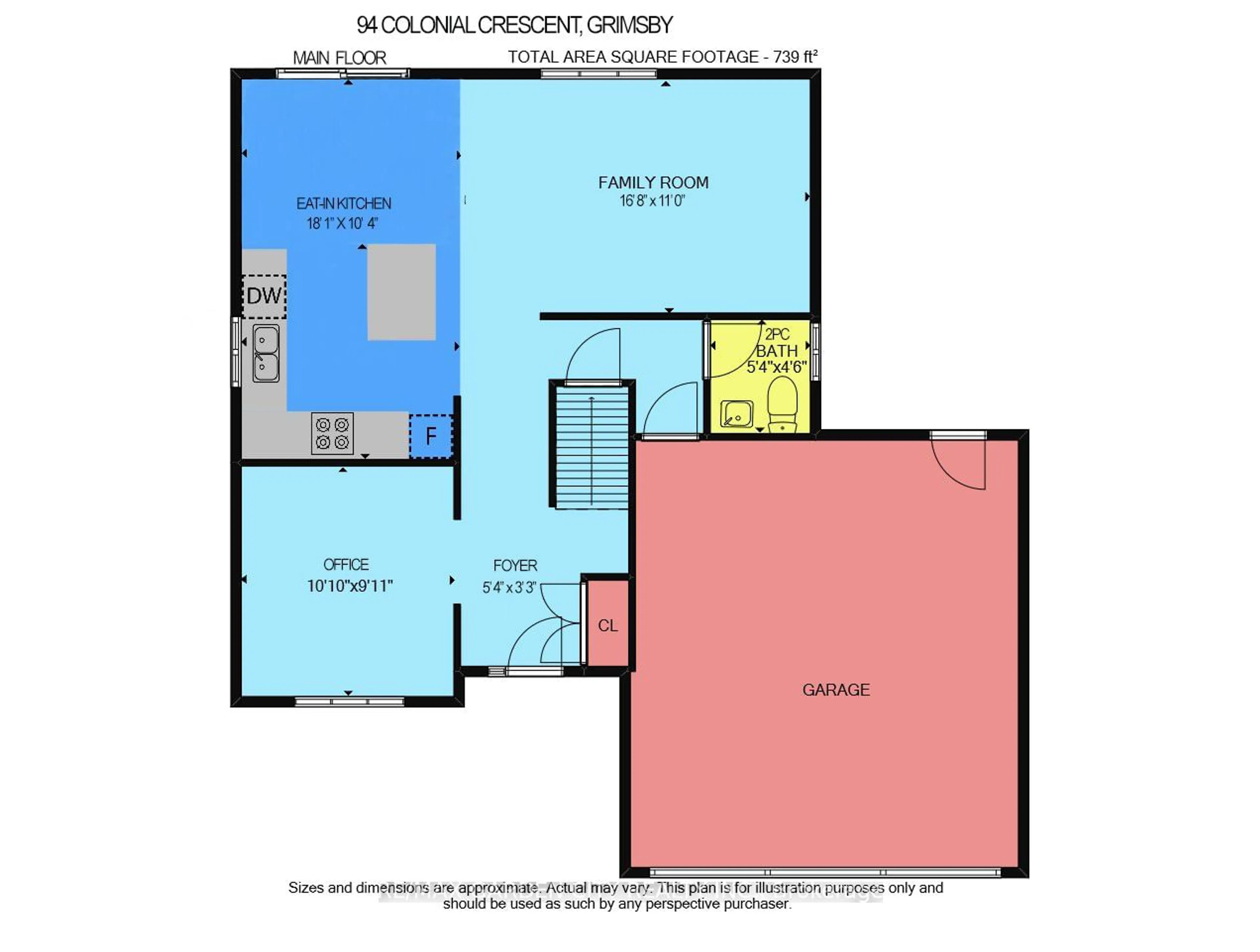 Floor plan for 94 COLONIAL Cres, Grimsby Ontario L3M 5H4