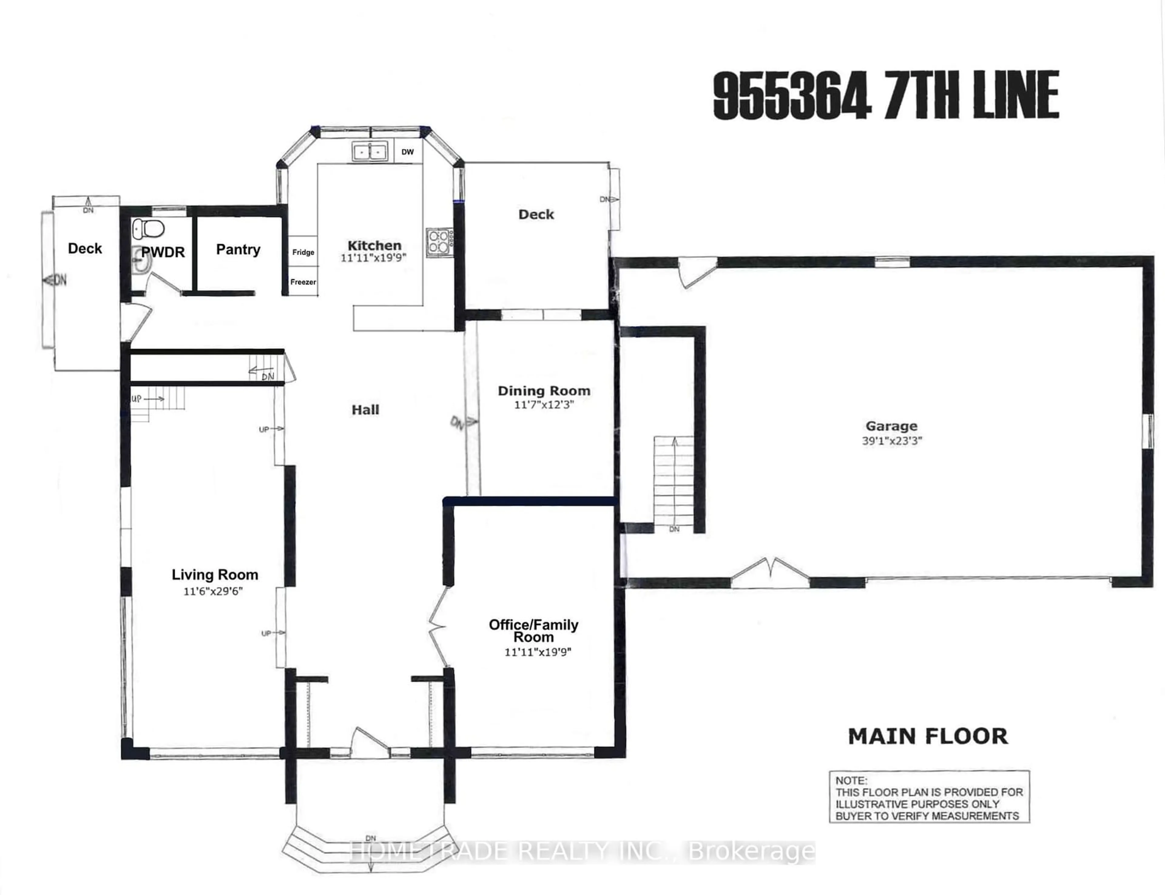 Floor plan for 955364 7th Line EHS Line, Mono Ontario L9V 1C7