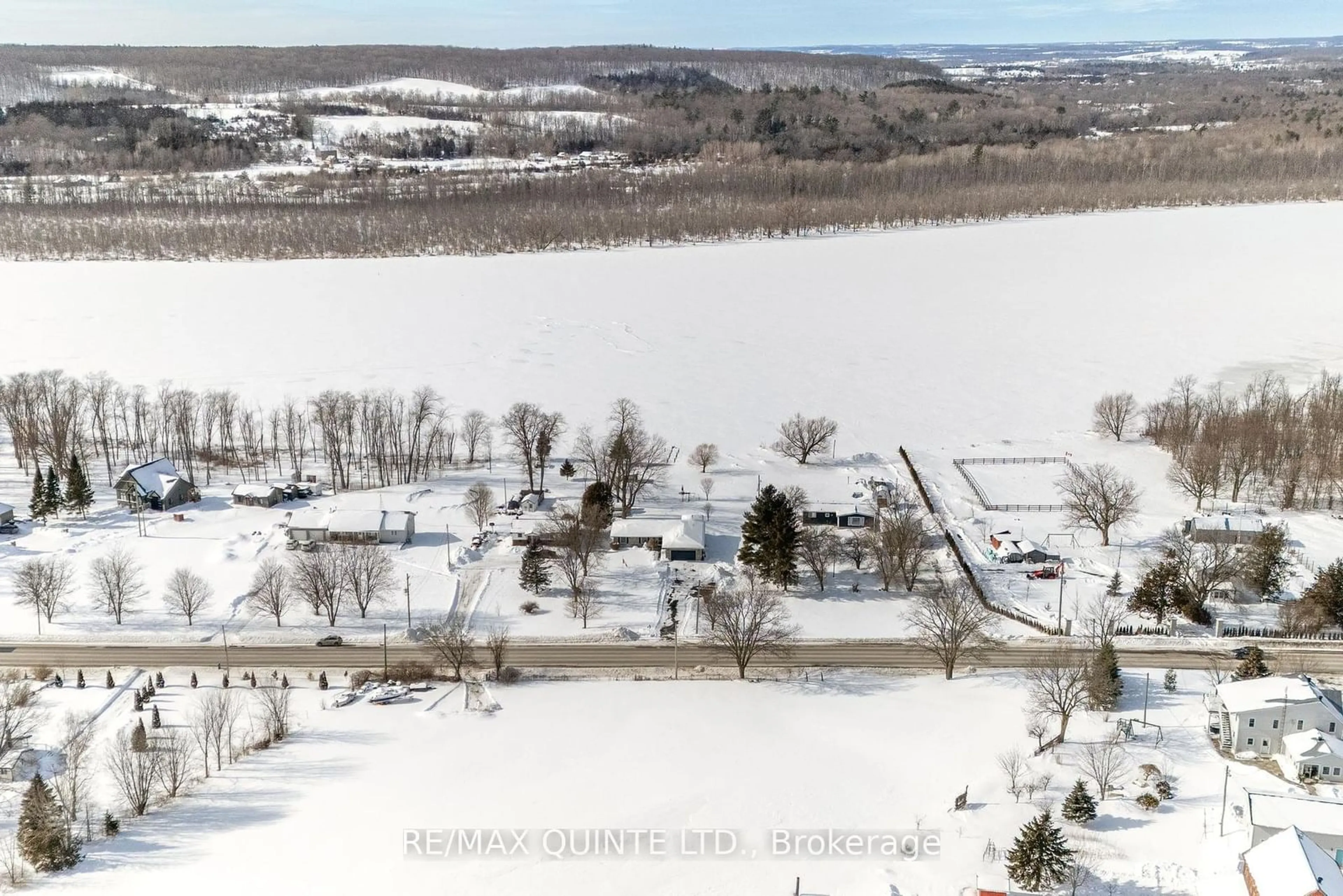 A pic from outside/outdoor area/front of a property/back of a property/a pic from drone, water/lake/river/ocean view for 1081 Frankford-Stirling Rd, Quinte West Ontario K0K 2C0