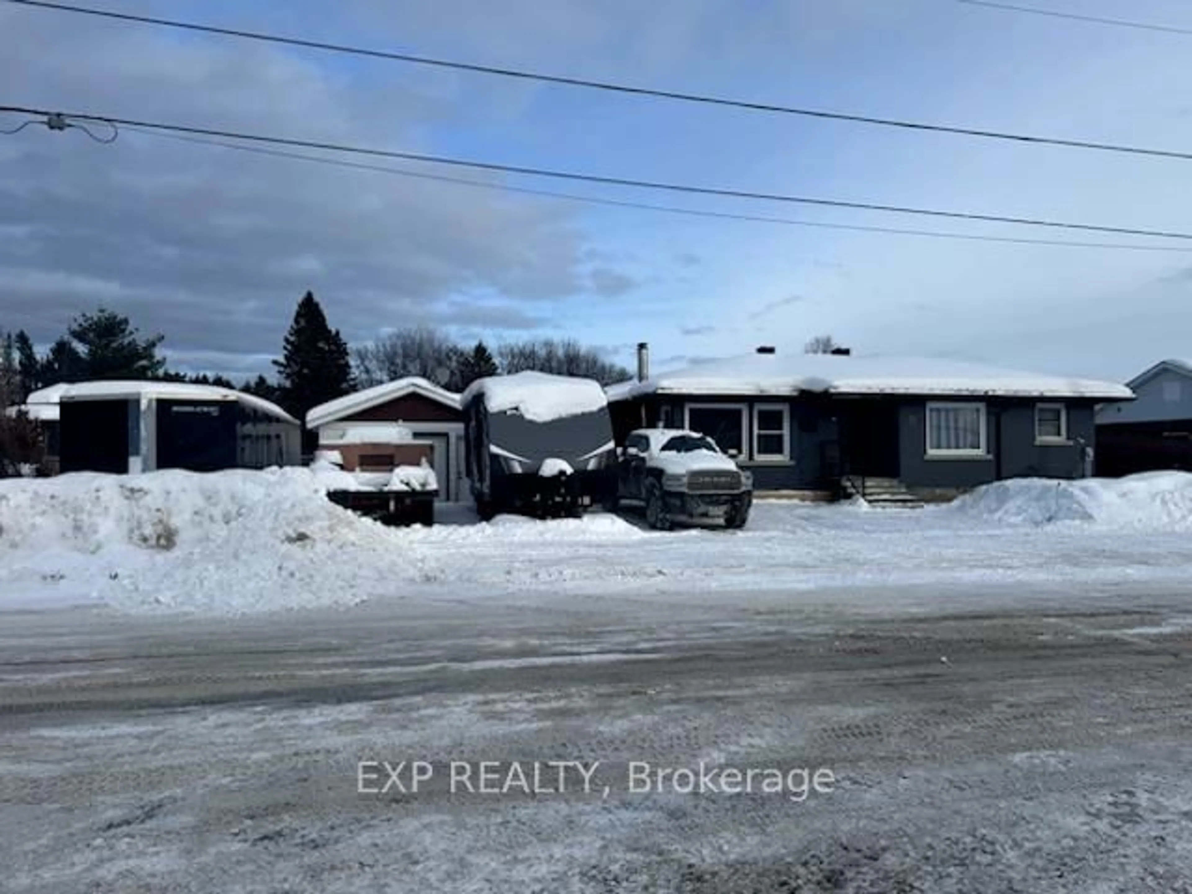 A pic from outside/outdoor area/front of a property/back of a property/a pic from drone, street for 20 Dubeau St, West Nipissing Ontario P0H 2M0