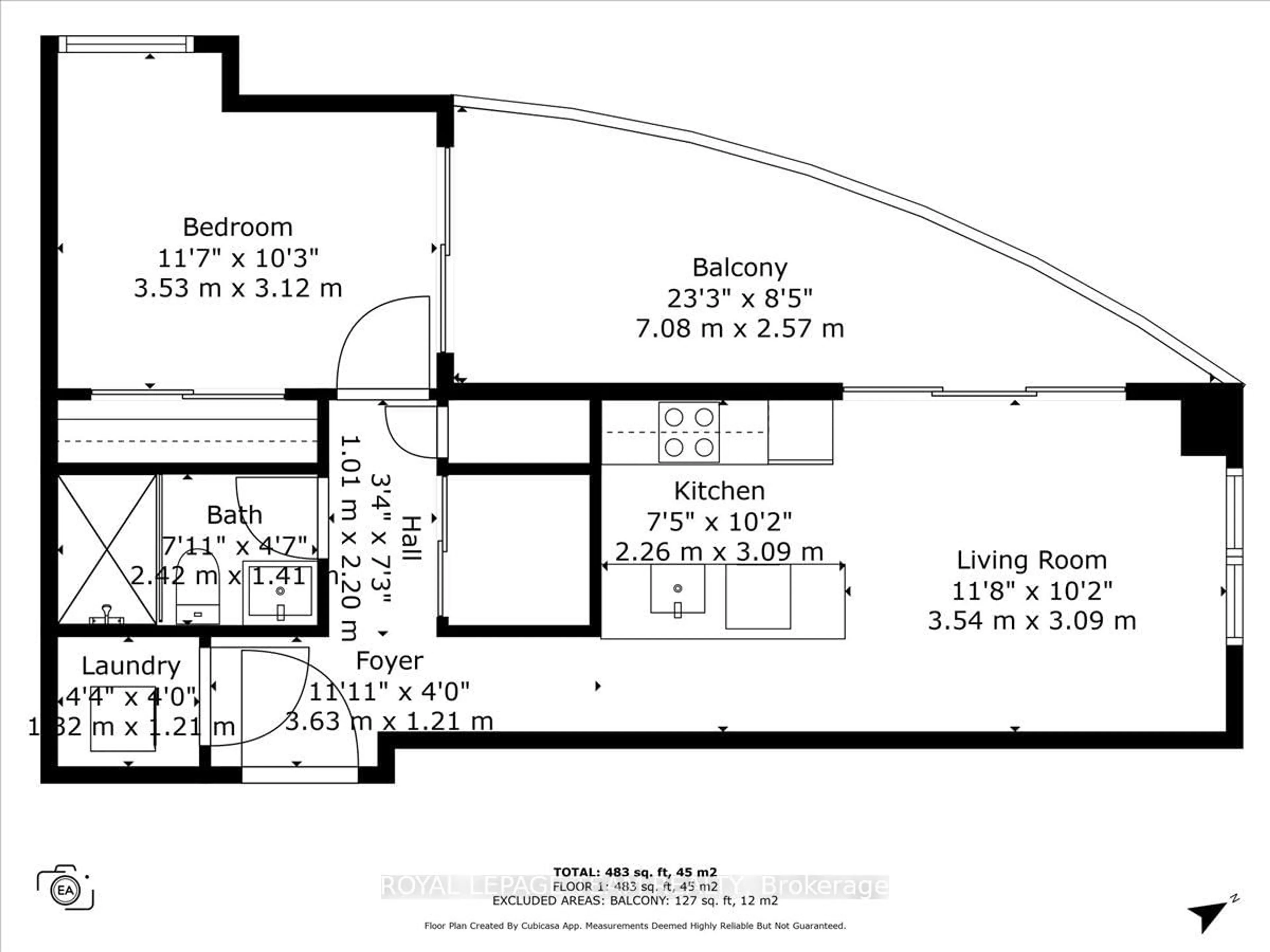 Floor plan for 805 Carling Ave #3301, Dows Lake - Civic Hospital and Area Ontario K1S 5W9