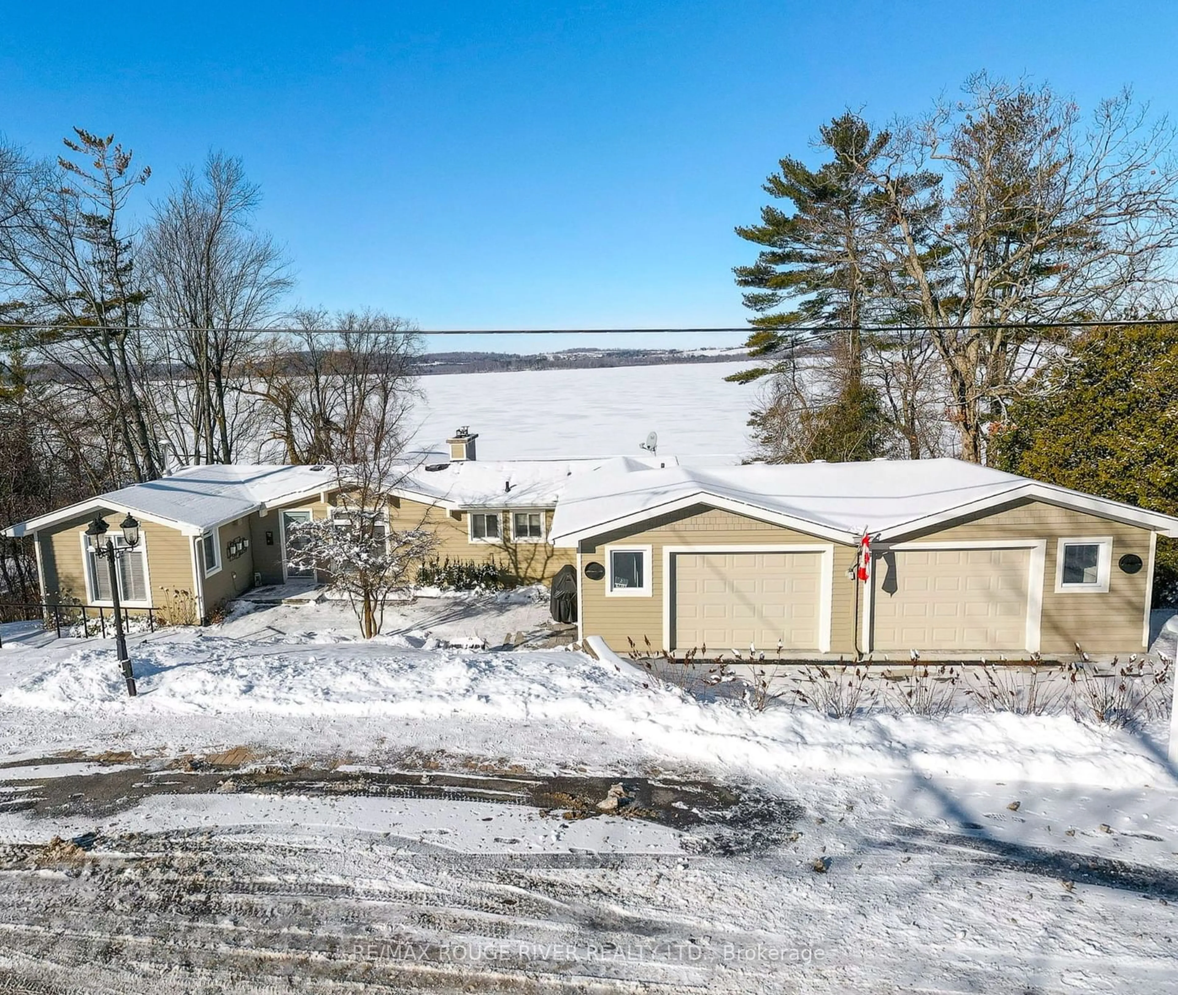 A pic from outside/outdoor area/front of a property/back of a property/a pic from drone, water/lake/river/ocean view for 7494 Bamsey Dr, Hamilton Township Ontario K0L 1E0