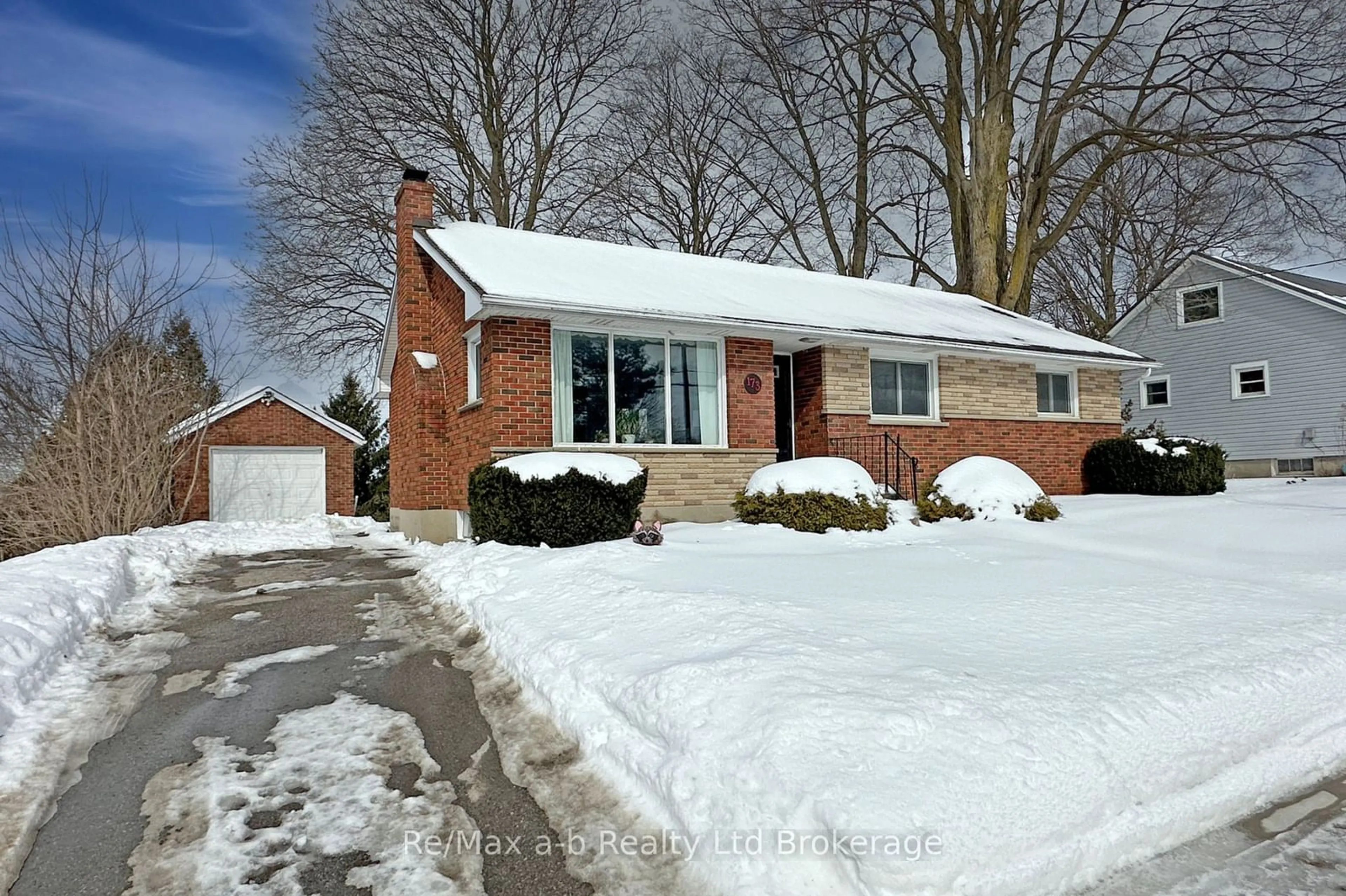 Home with brick exterior material, street for 173 Park Row, Woodstock Ontario N4S 1V9