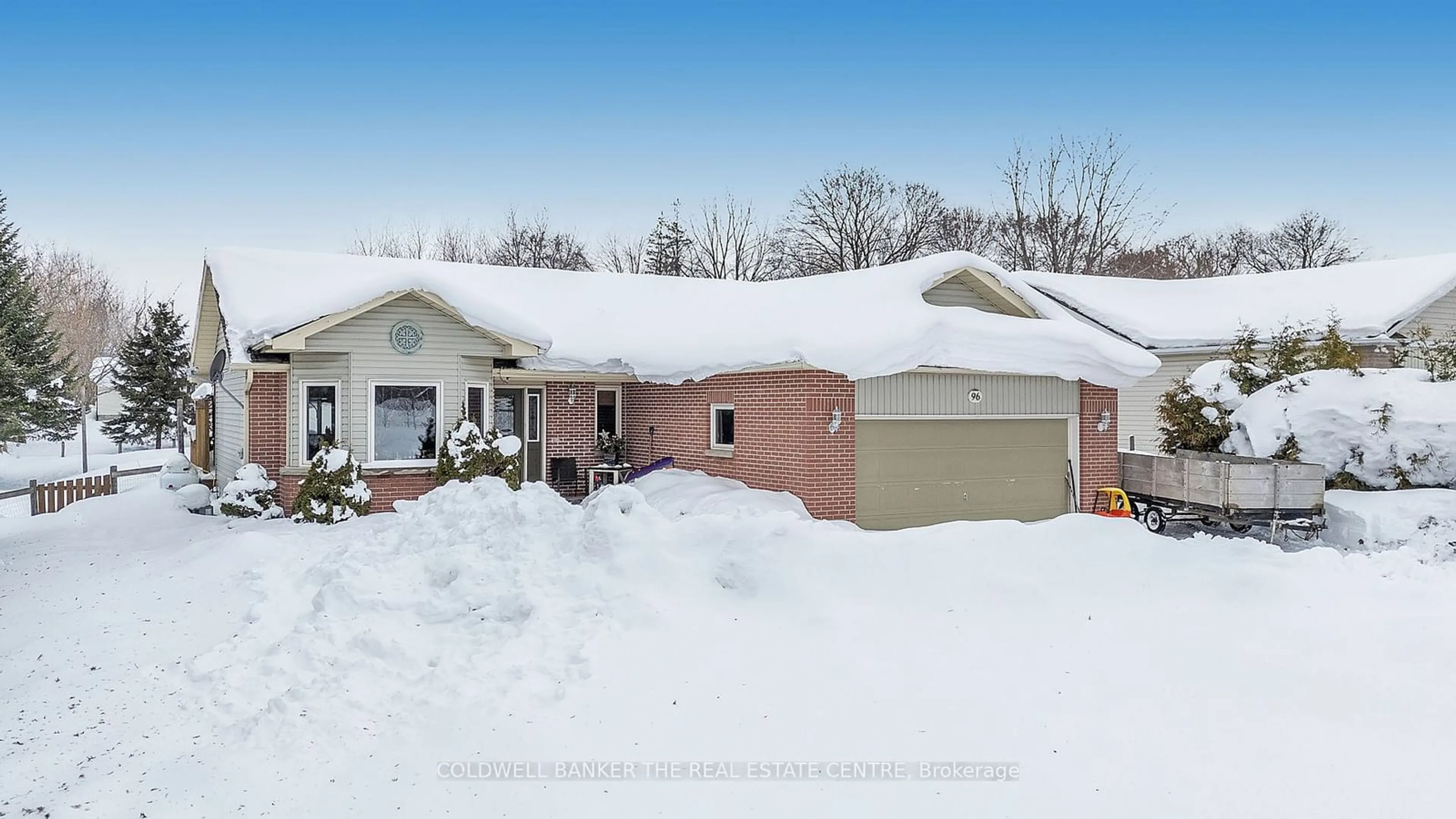 Home with vinyl exterior material, street for 96 Elm St, Kawartha Lakes Ontario K0M 2T0