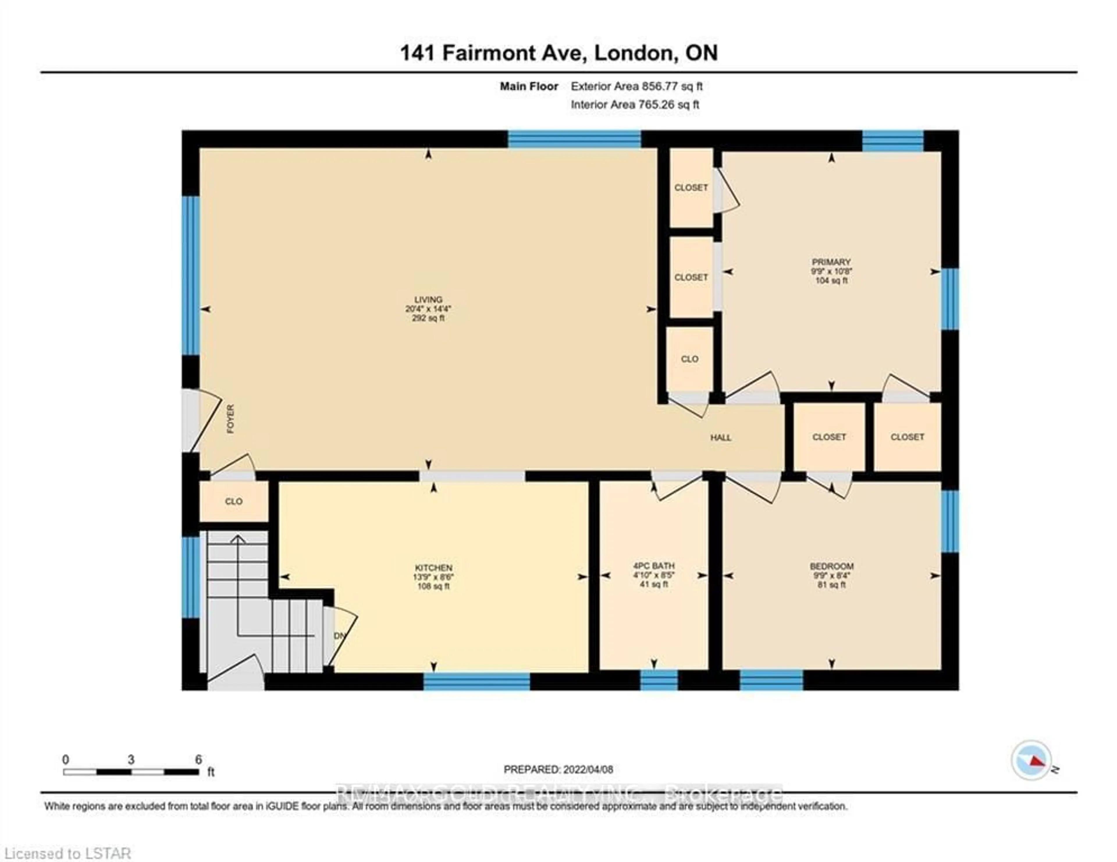 Floor plan for 141 FAIRMONT Ave, London Ontario N5W 1M1